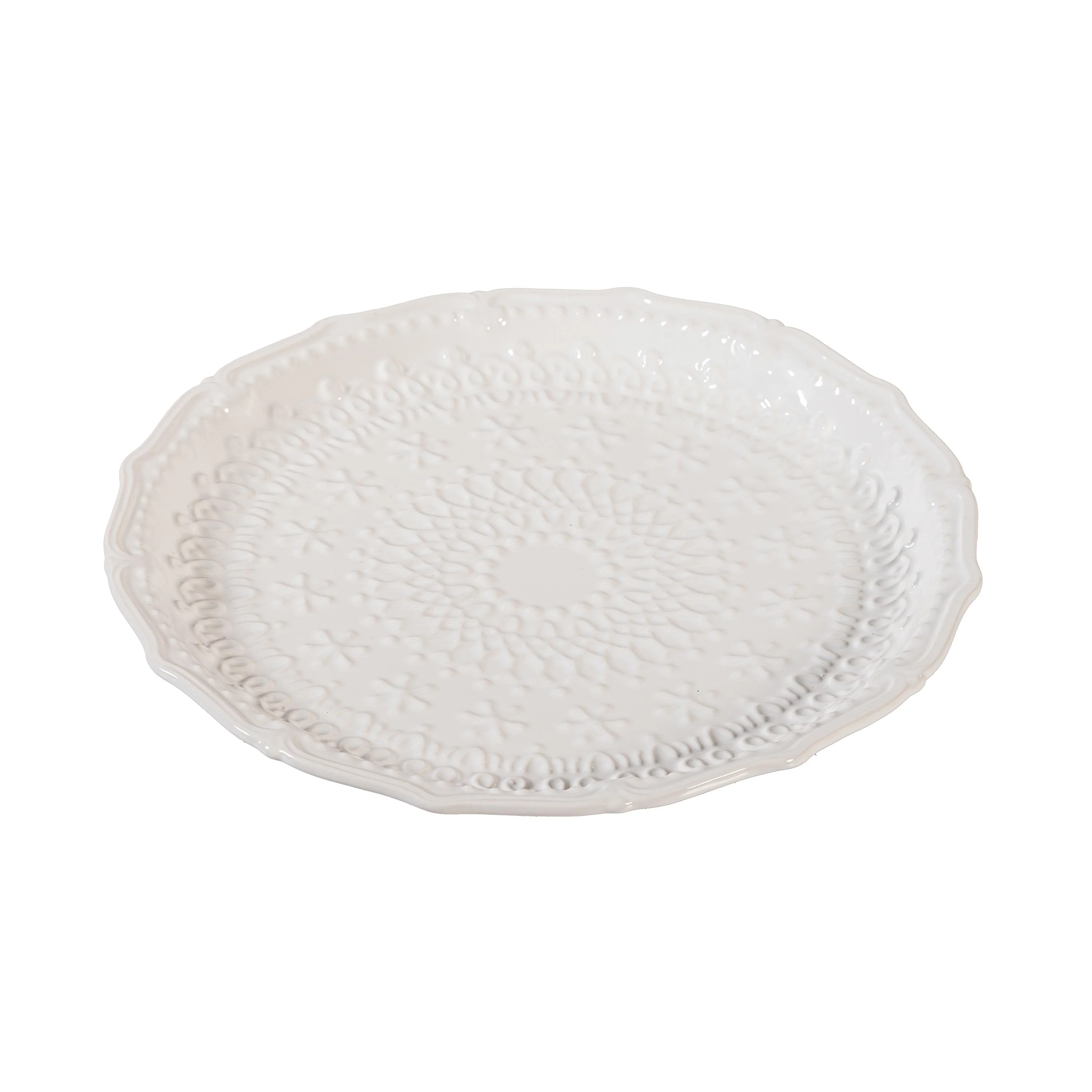 Sugar & Stripes Plate Embossed Ceramic Dinner Plate, 10.25" - Image 3
