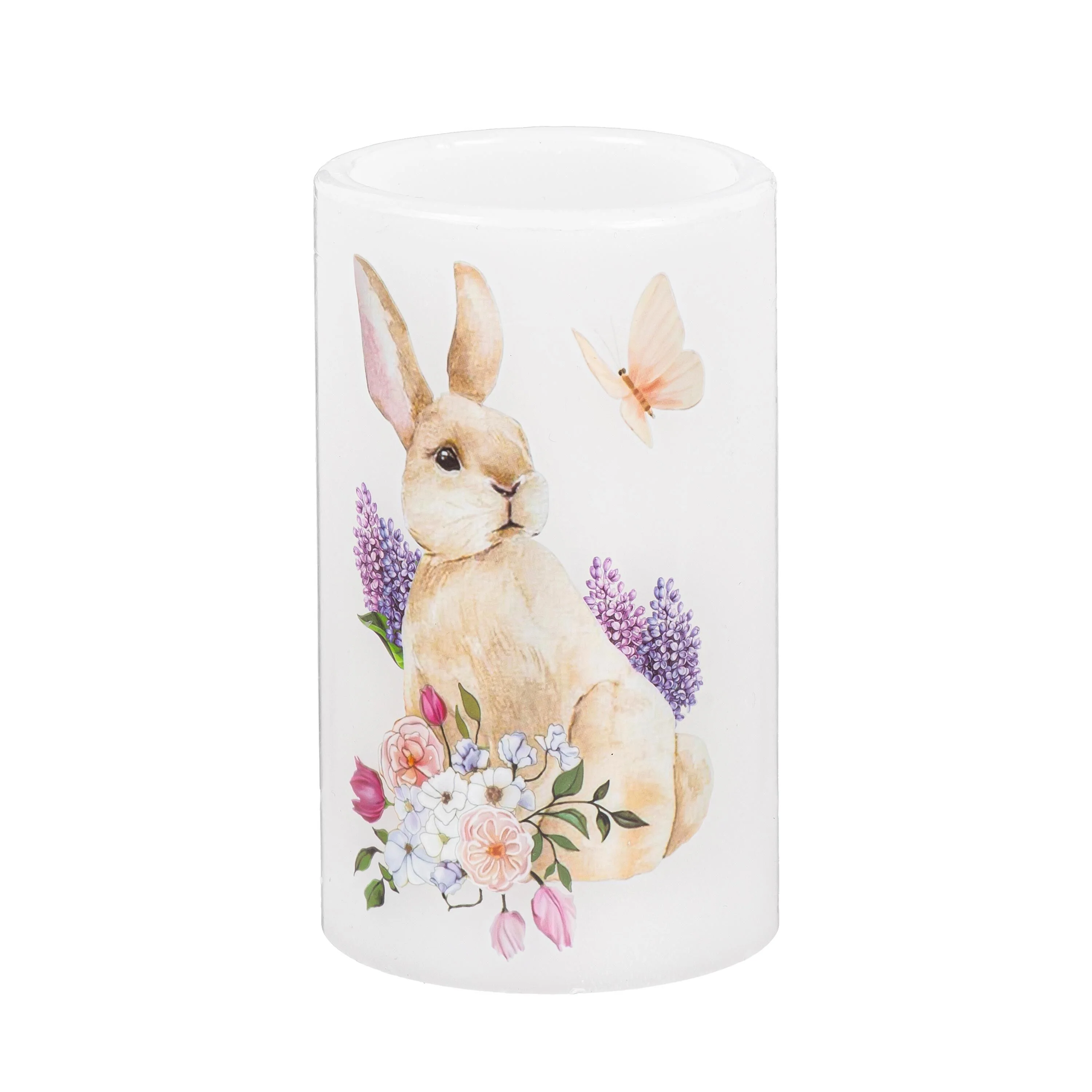 Bunny Blooms LED Table Decor Wax Candle Easter, Set of 3, Gift Box - Image 4