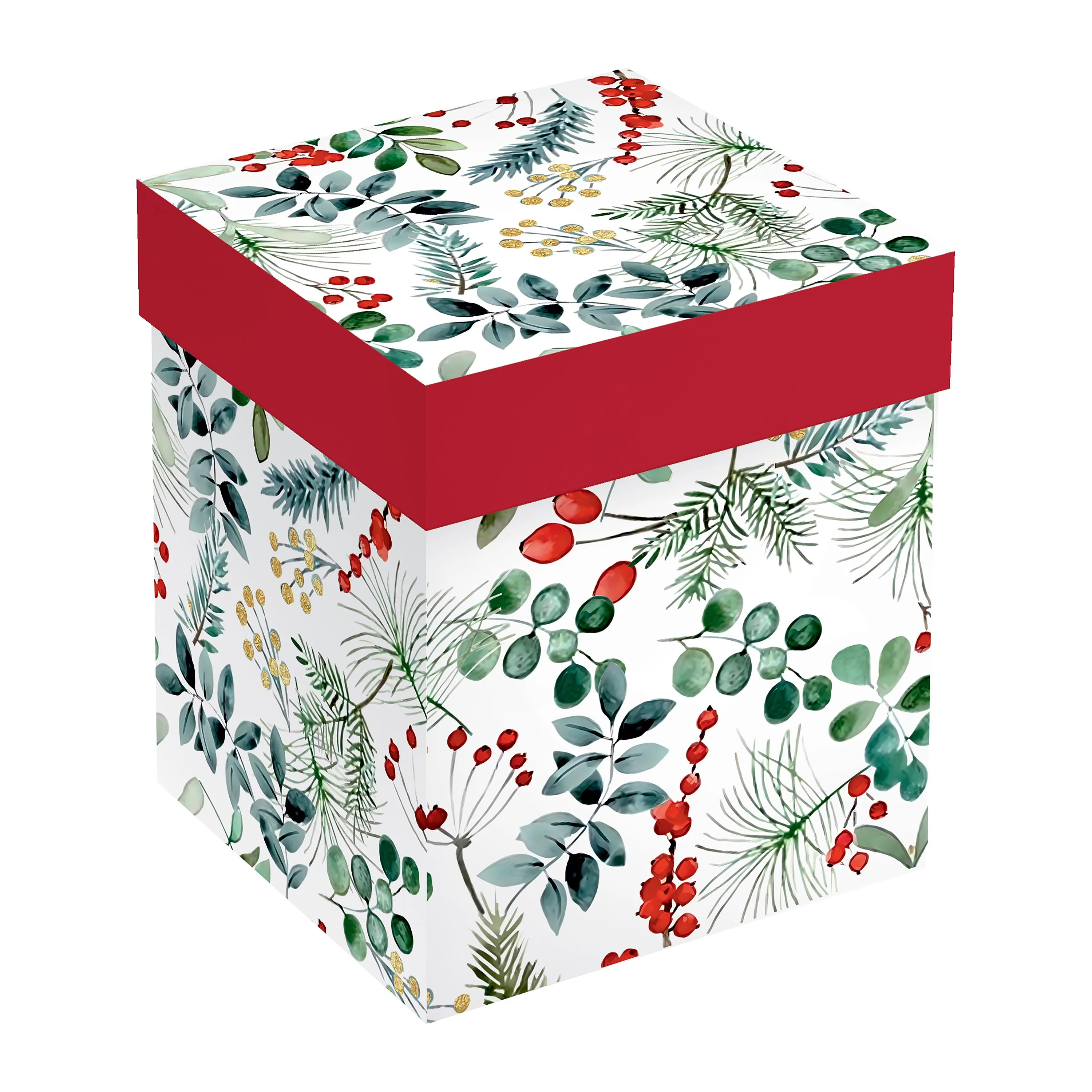 VivaStyle Playful Poinsettia Wine Glass Stemless Glass, Festive Foliage, 17oz, Gift Box - Image 3