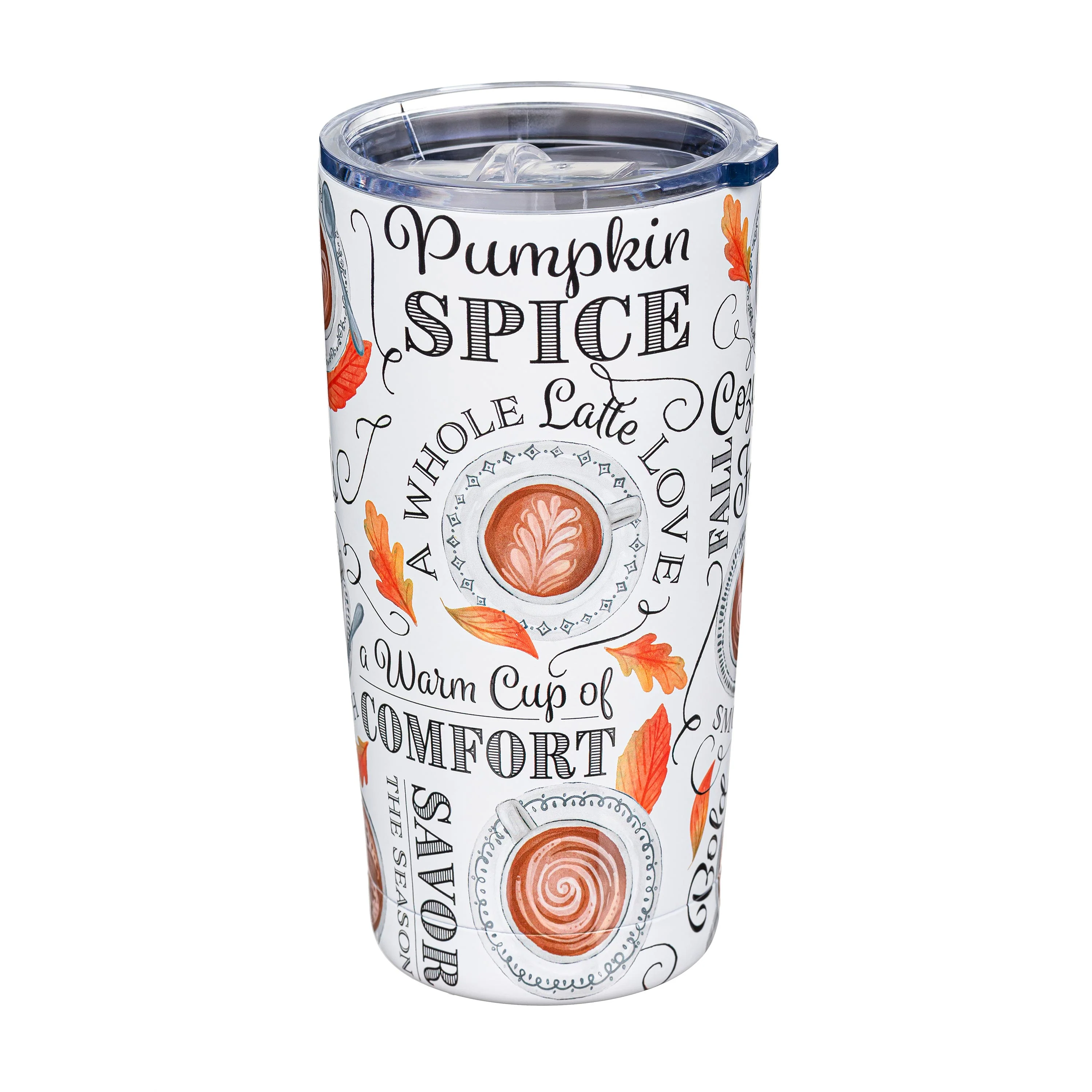 Harvest Blossom Pumpkin Spice Double Wall Stainless Steel Tumbler, 20oz, Gift Box - Image 2