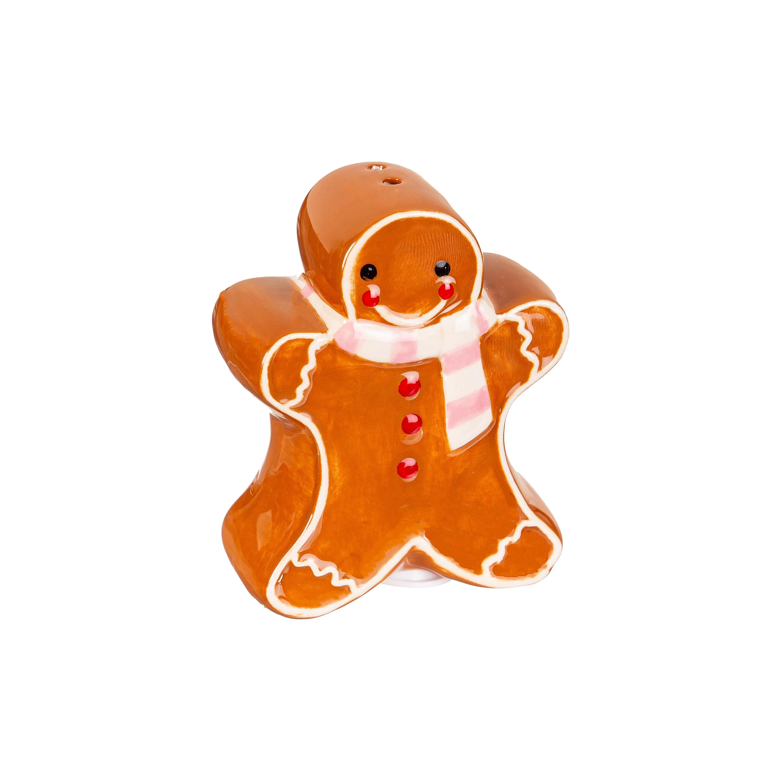 Sugar & Stripes Bright Salt and Pepper Shaker Ceramic Gingerbread, Set - Image 3
