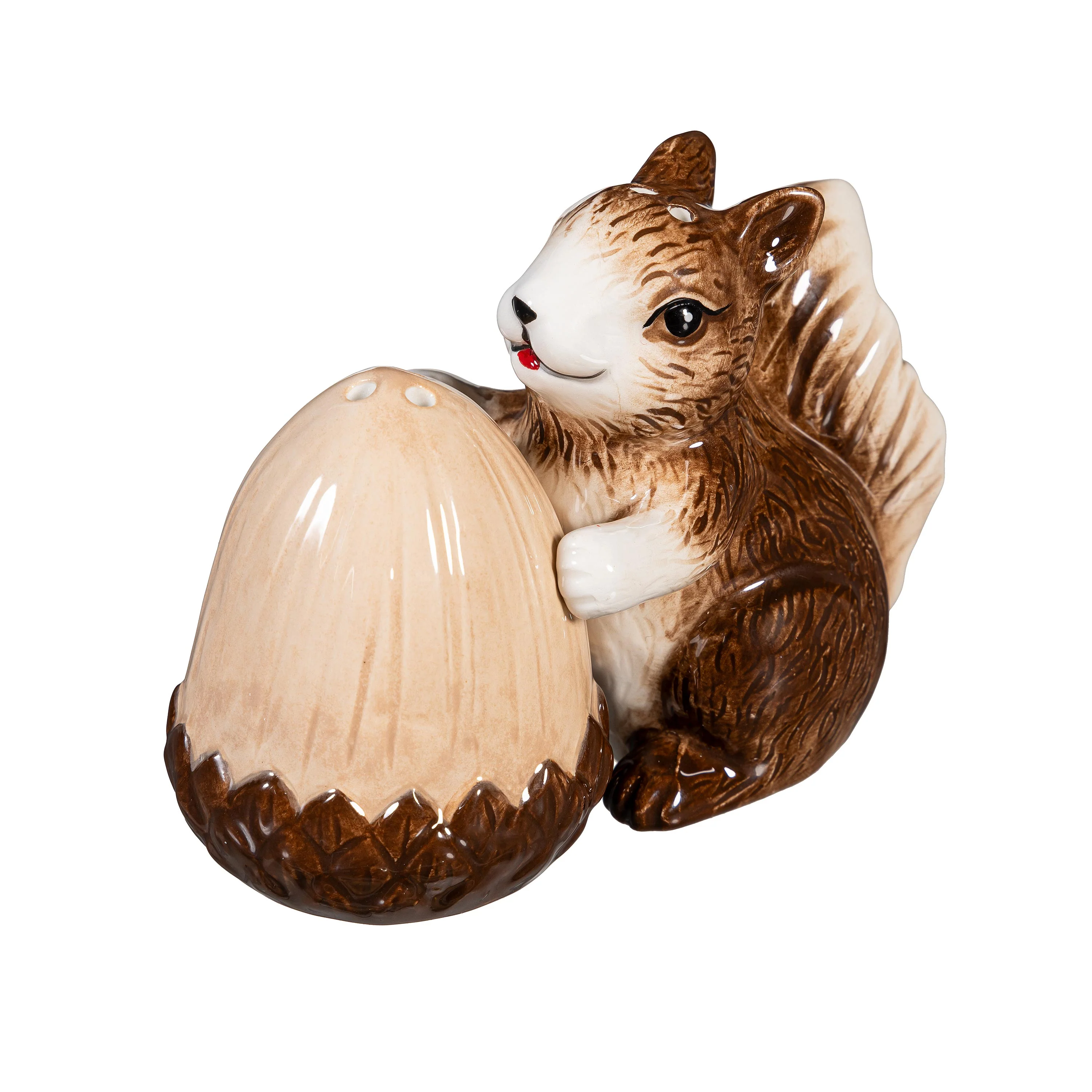 Woodland Storybook Salt & Pepper Shakers Ceramic Squirrel with Acorn, Set of 2 - Image 2