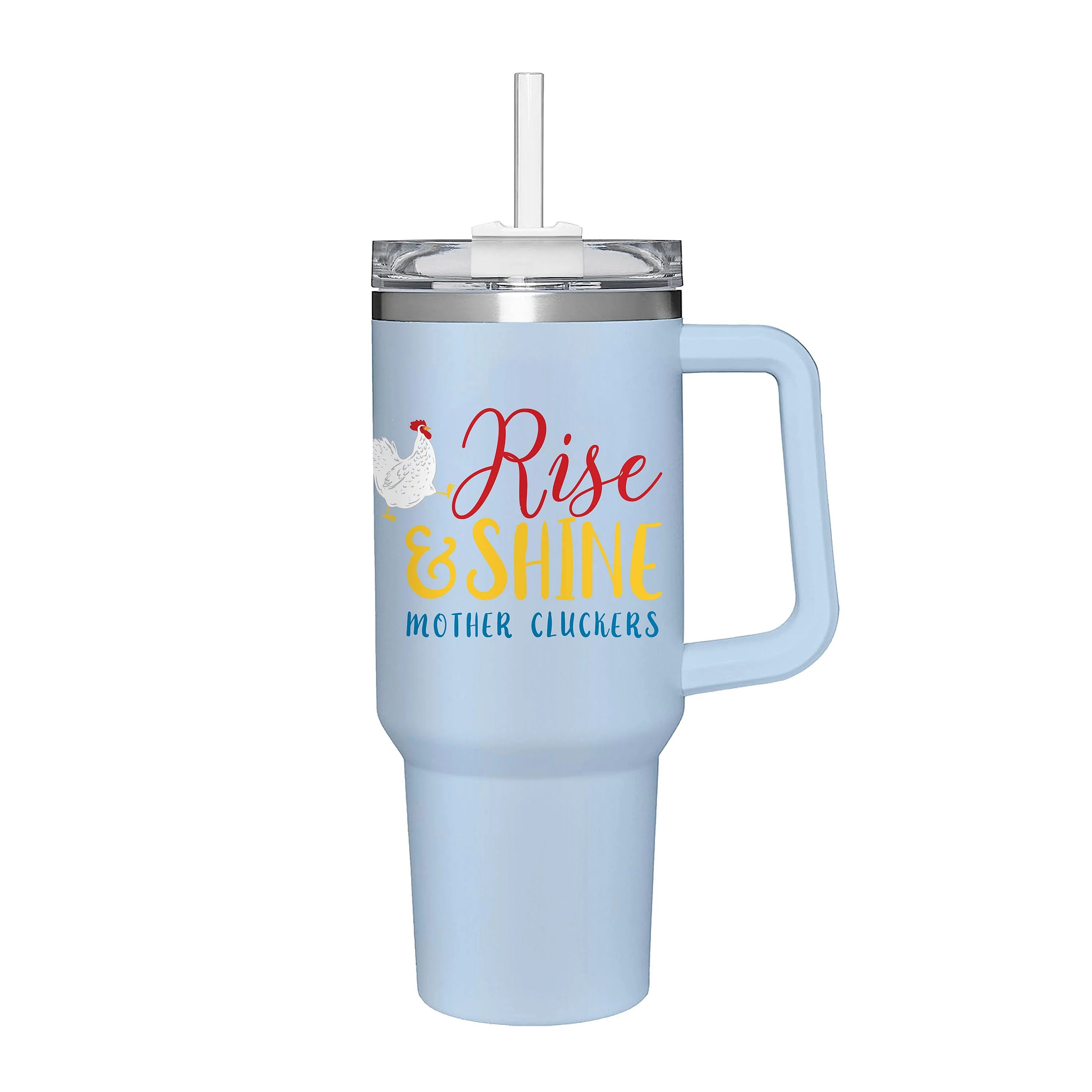 Rise & Shine Chicken Canyon Cup, Double Wall Stainless Steel w/ Straw, 40oz, Gift Box - Image 2