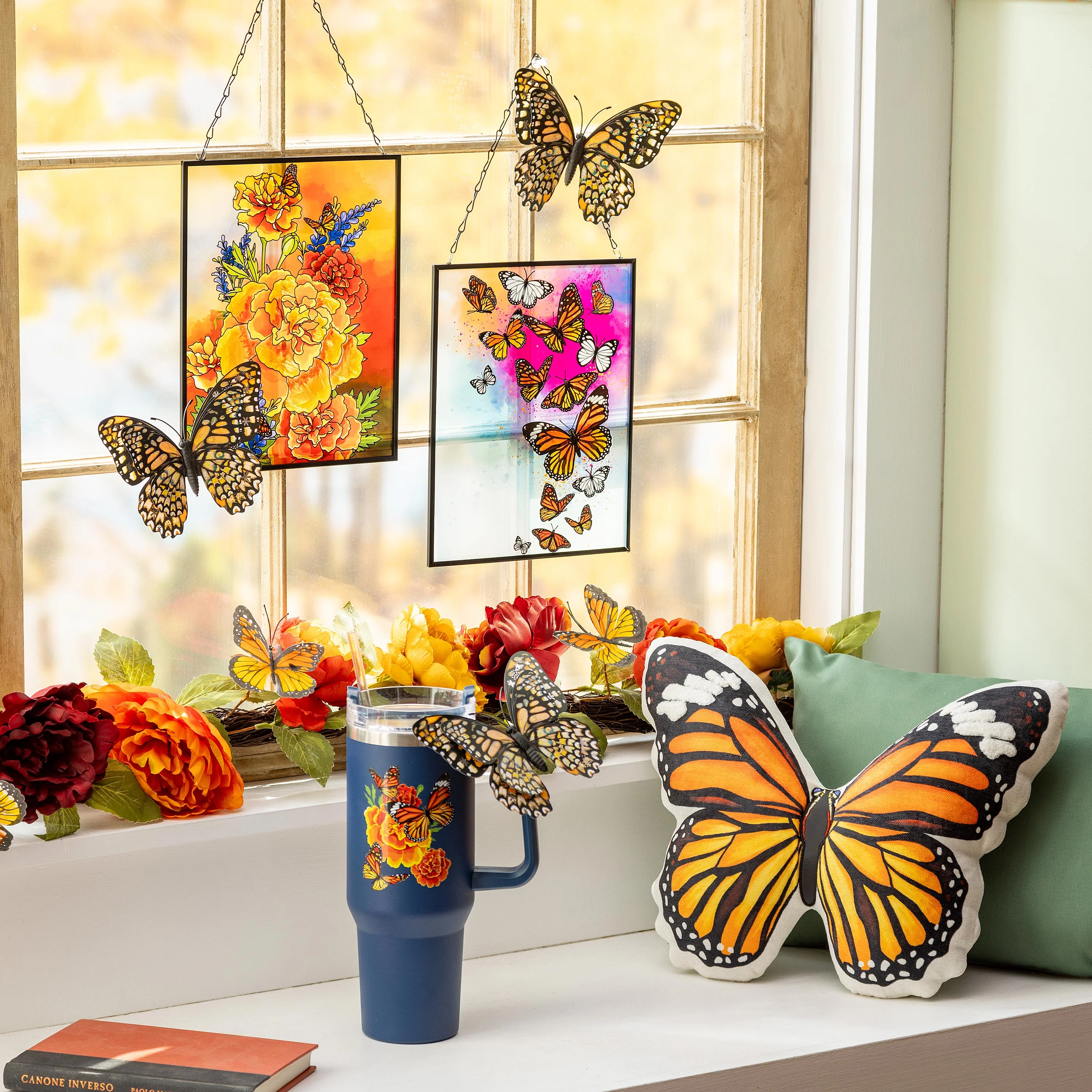 Harvest Blossom Mariposa Melody Monarch Canyon Cup, Double Wall Stainless Steel w/ Straw, 40oz, Gift Box - Image 4