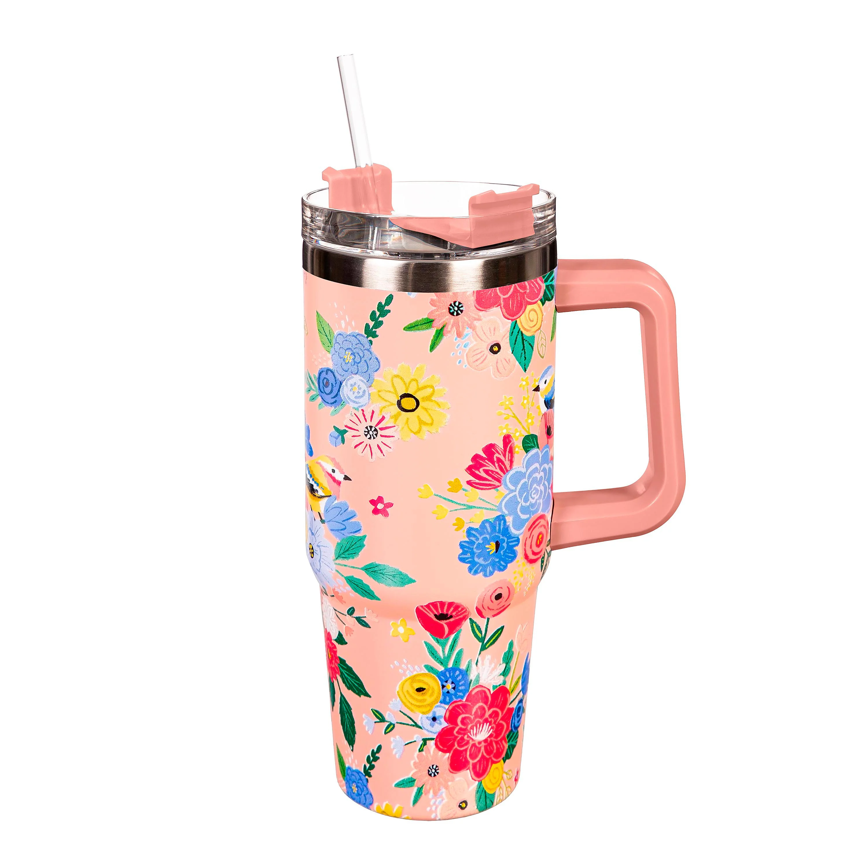 Bursting Blossoms Trenta Cup, Double Wall Stainless Steel w/ Straw, 30oz, Gift Box - Image 2