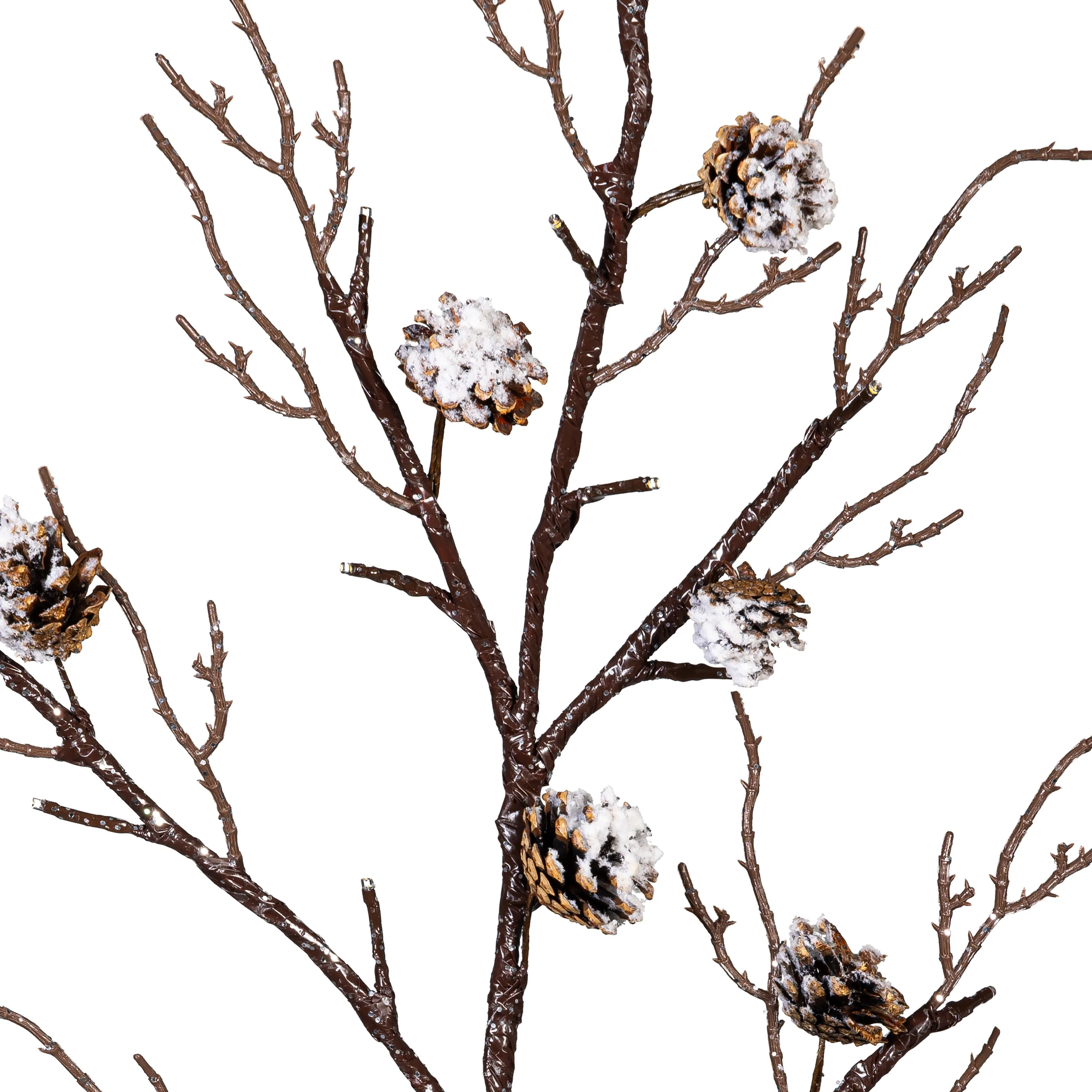 Winter Grove Stem Pine Cone Frosted LED Artificial Branch, 30"H - Image 4