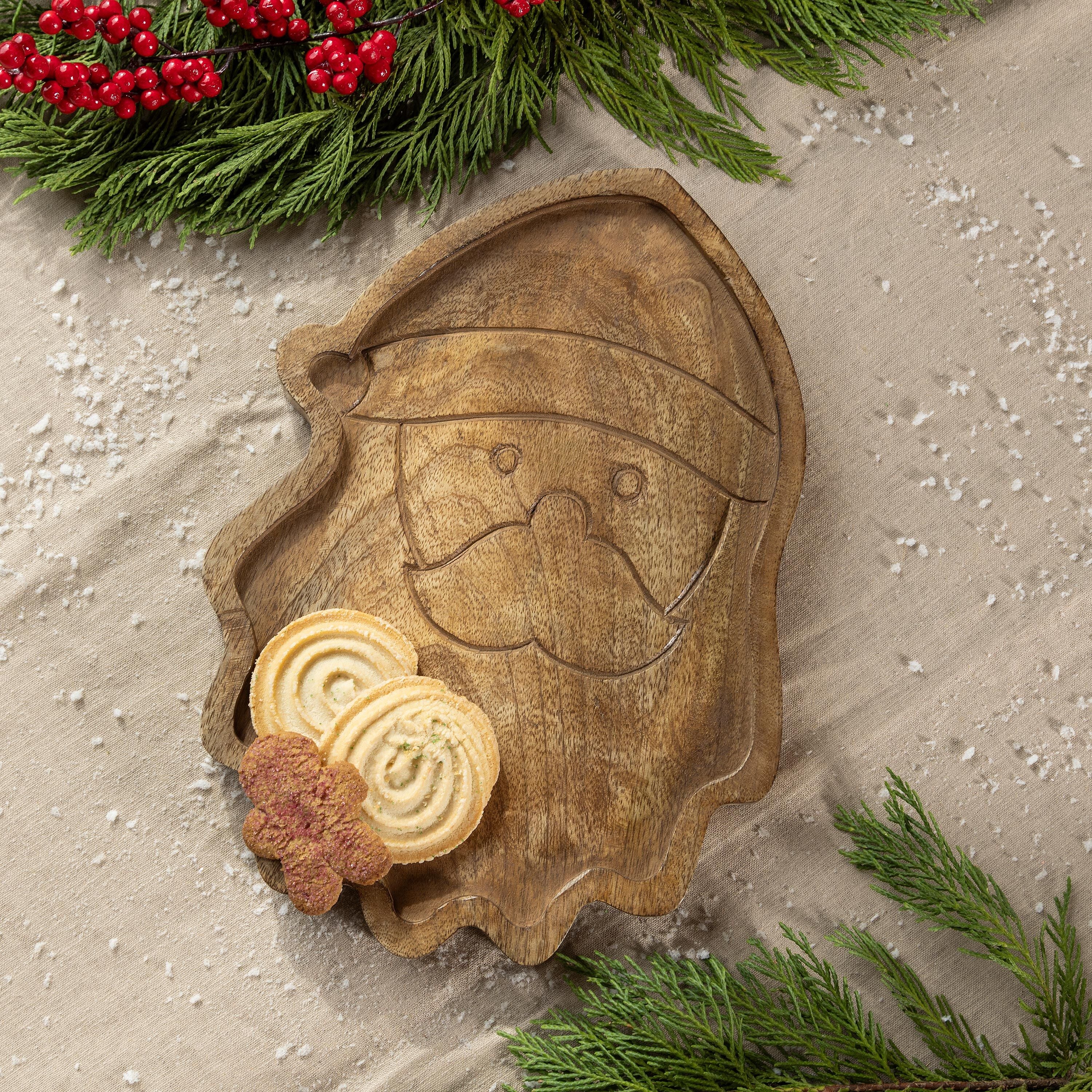 12" Wood Santa Server - Image 3