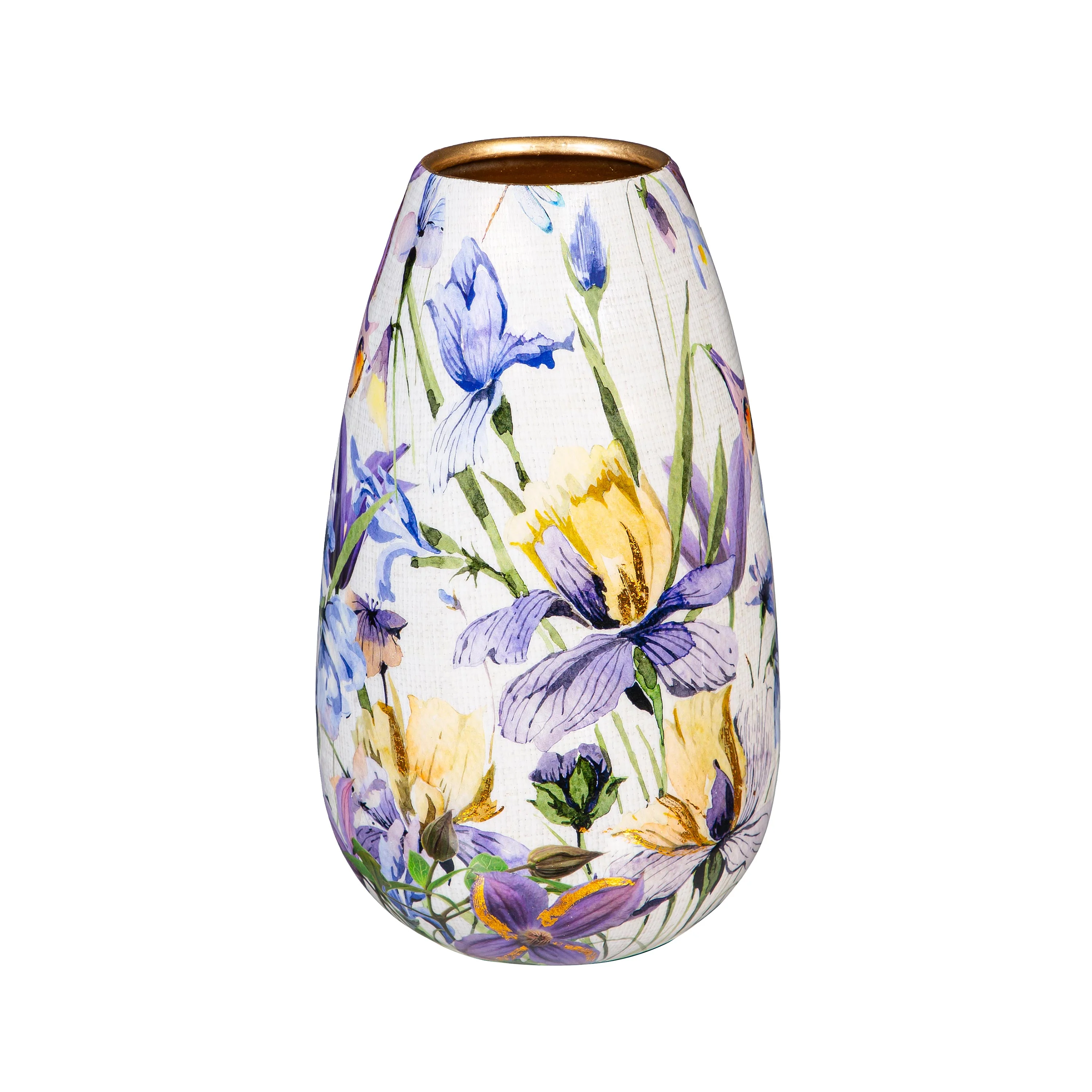 Golden Lilac Metal Vase Set - Image 3