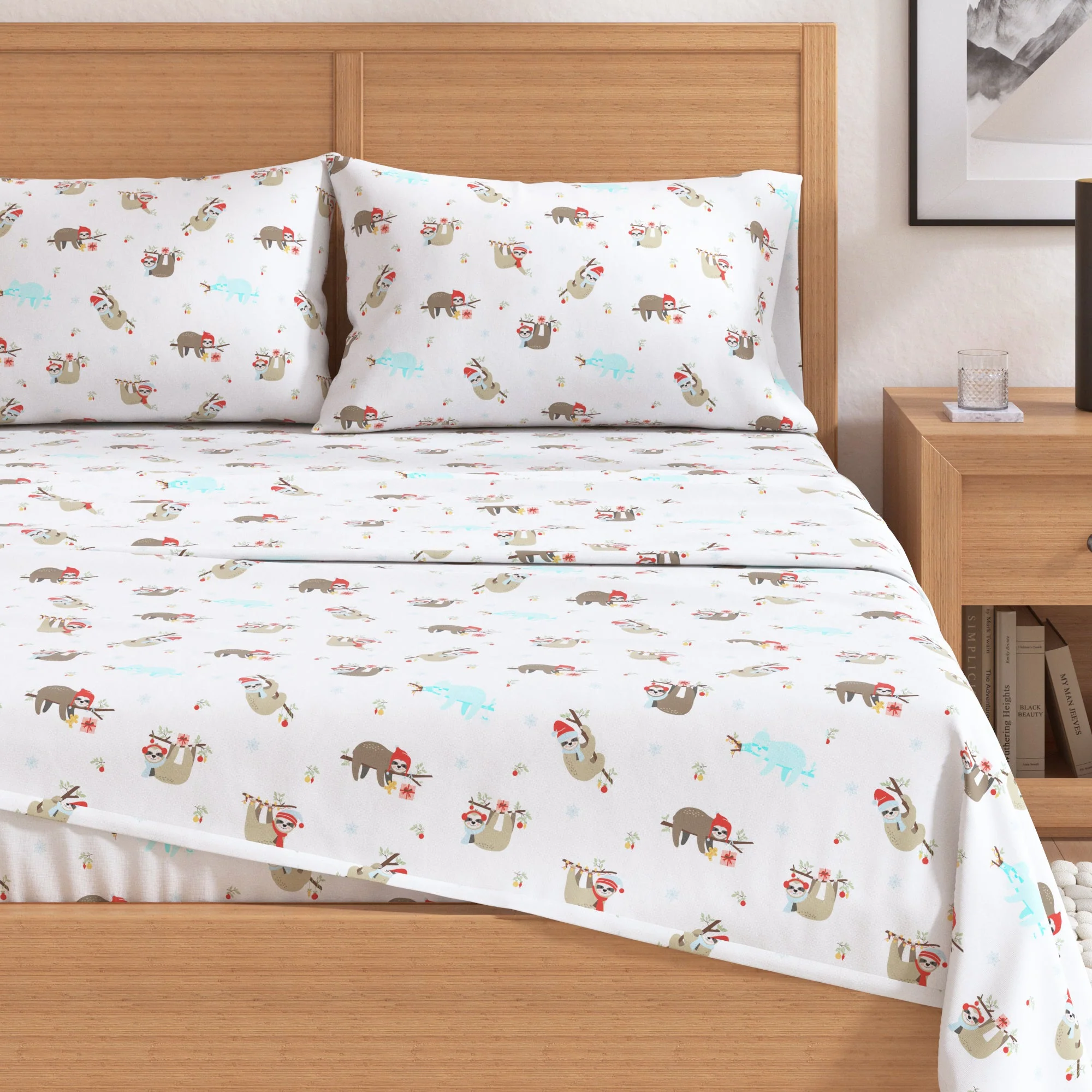 4-Piece Turkish Cotton Christmas Flannel Sheet - Whittaker Collection - Image 13