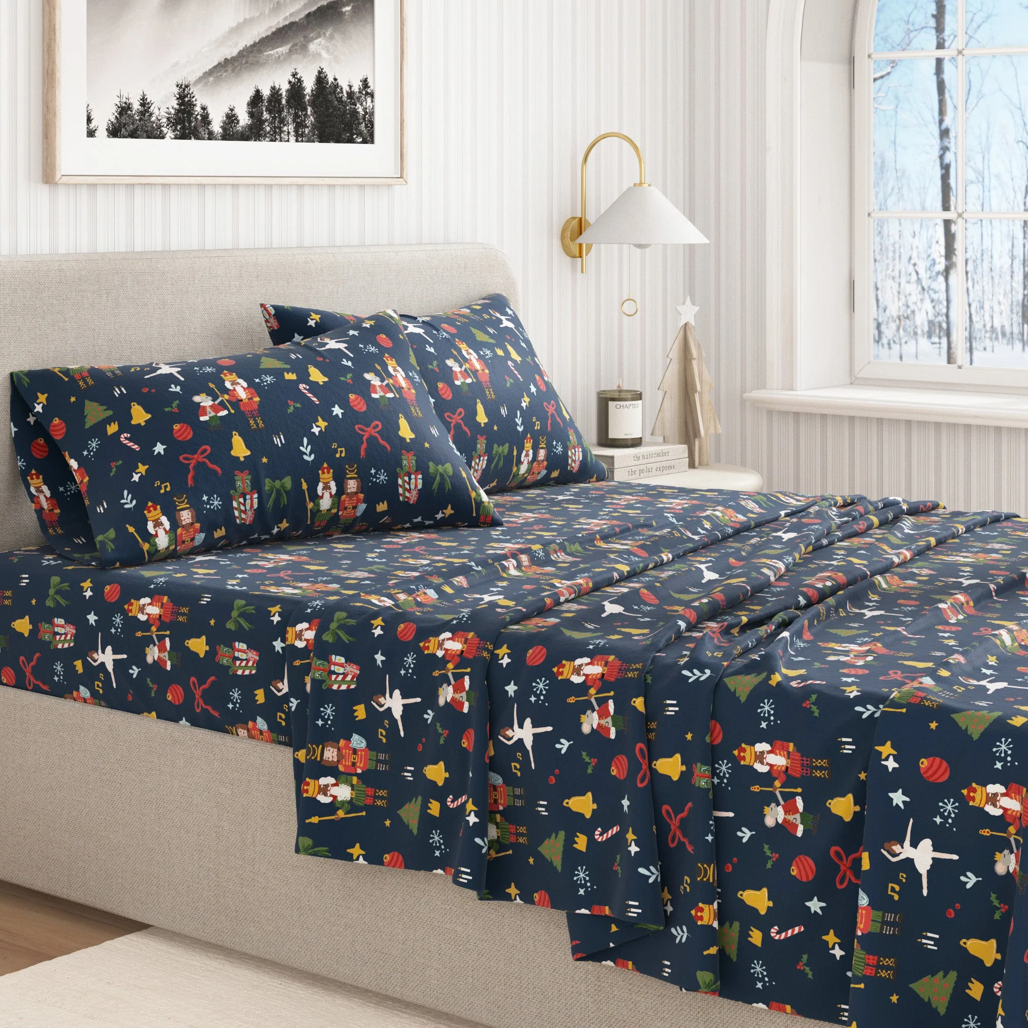 4-Piece Turkish Cotton Christmas Flannel Sheet - Whittaker Collection - Image 62