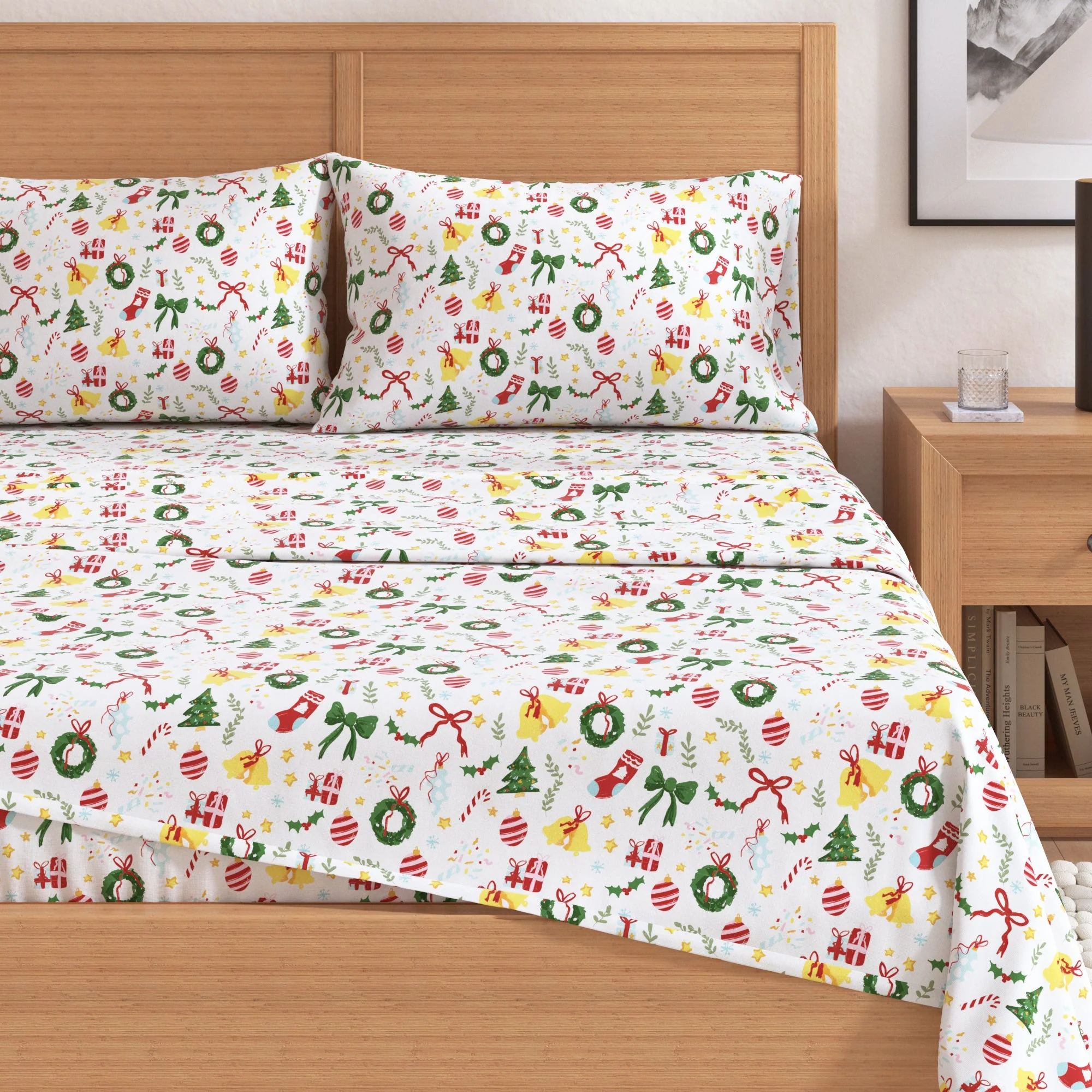 4-Piece Turkish Cotton Christmas Flannel Sheet - Whittaker Collection - Image 8