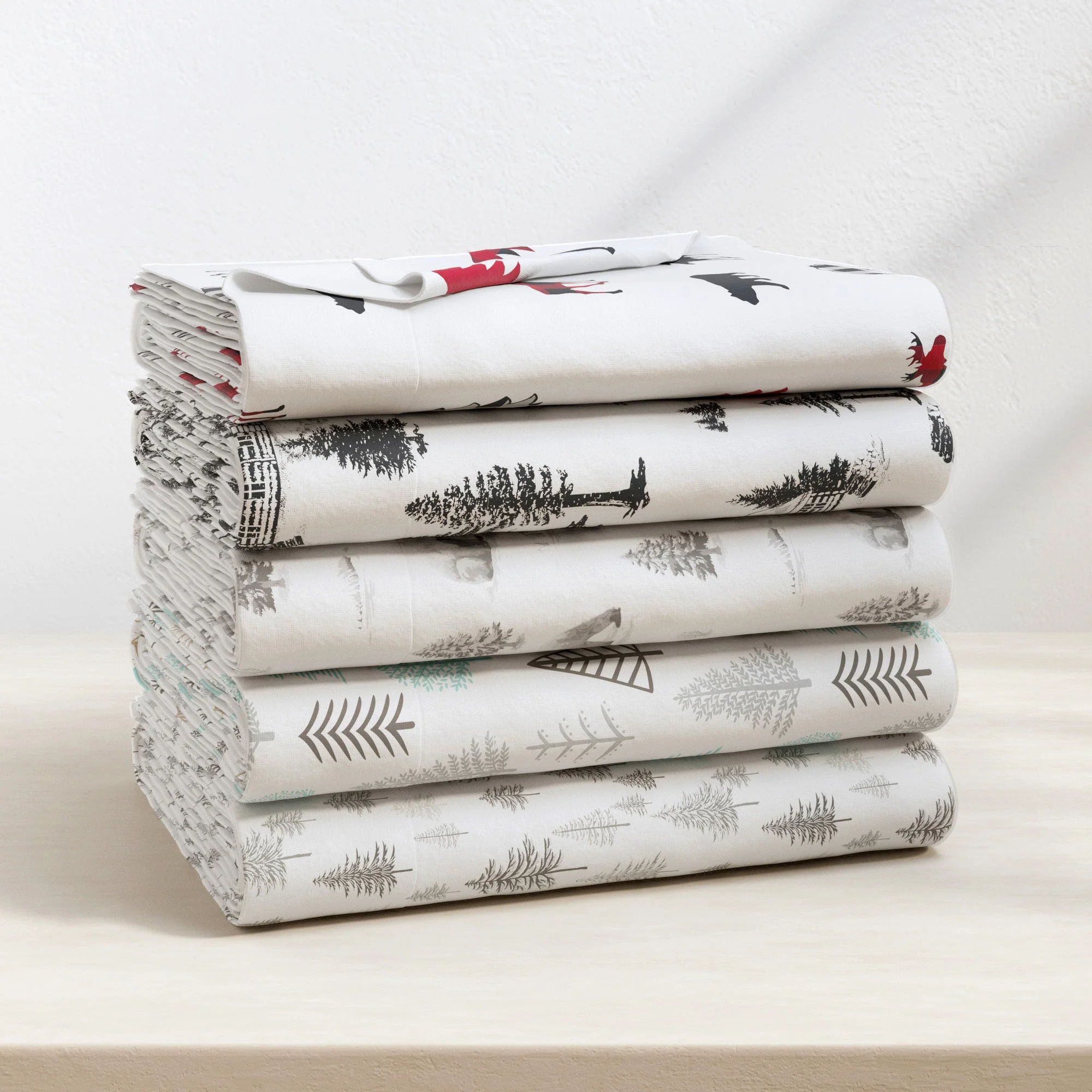 4-Piece Turkish Cotton Flannel Sheet - Lakeview Collection - Image 45