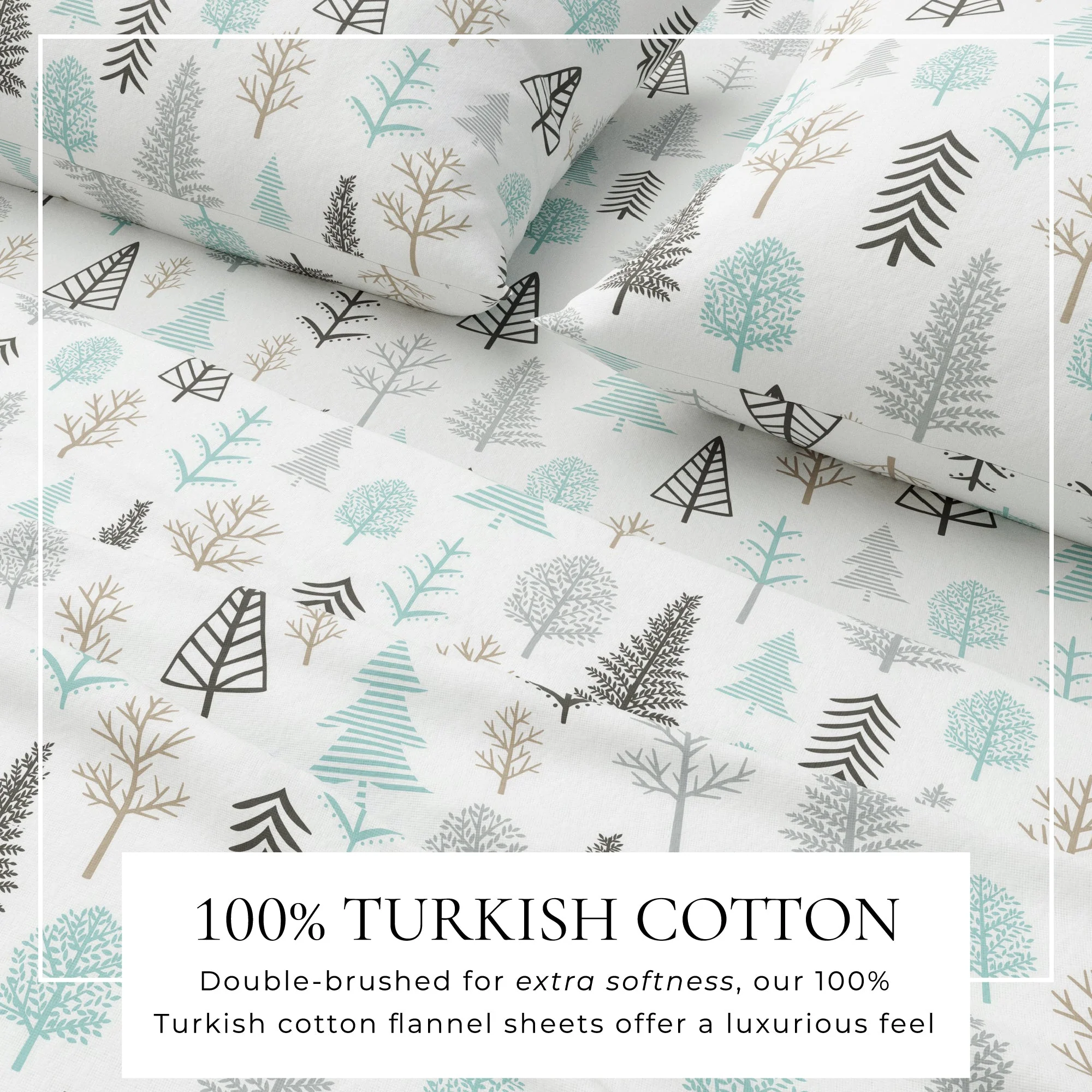 4-Piece Turkish Cotton Flannel Sheet - Lakeview Collection - Image 47