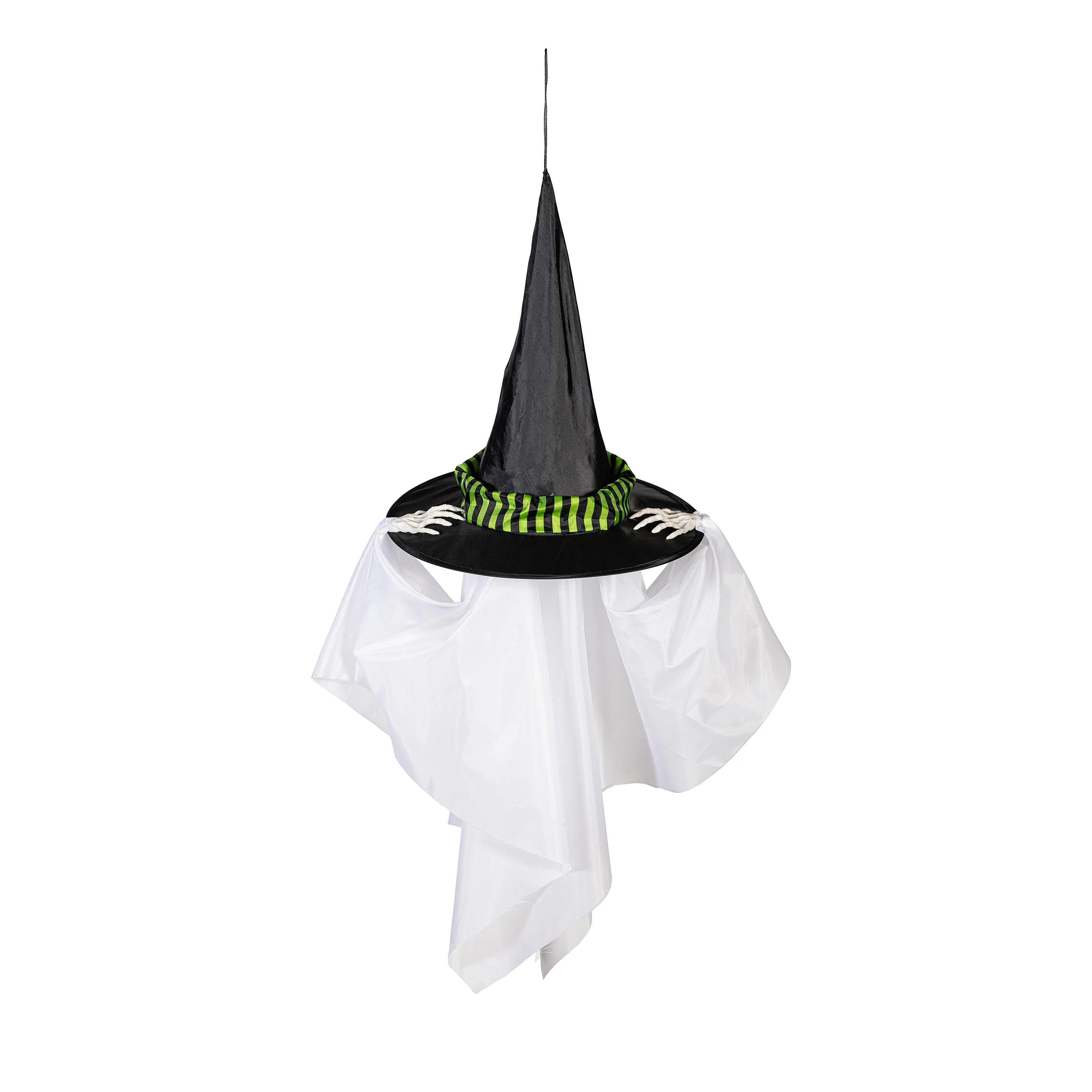 Animated Witch Hat Ghost with Color-Changing LED Lights and Sound Hanging Décor - Image 3