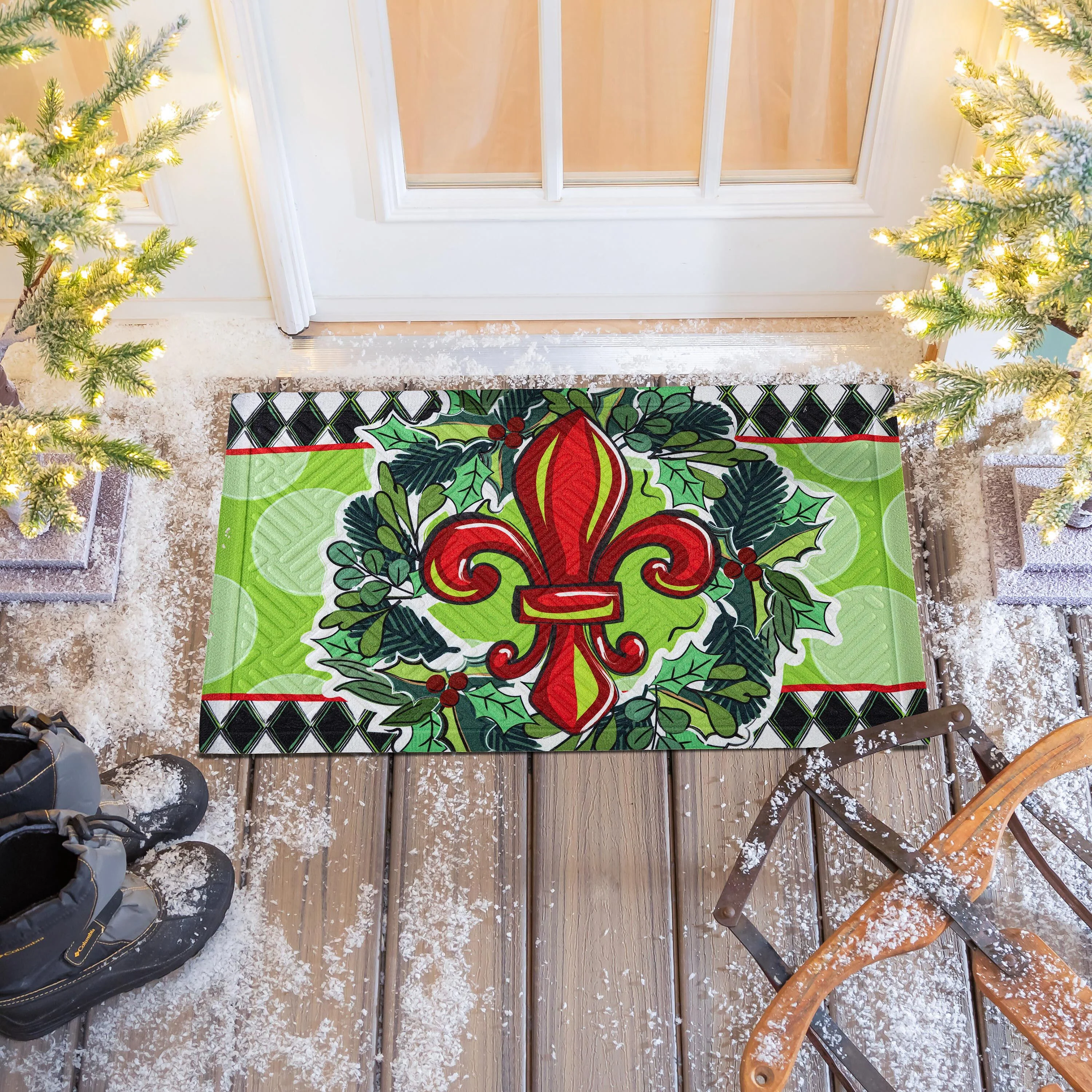 Holiday Fleur De Lis Embossed Mat - Image 2