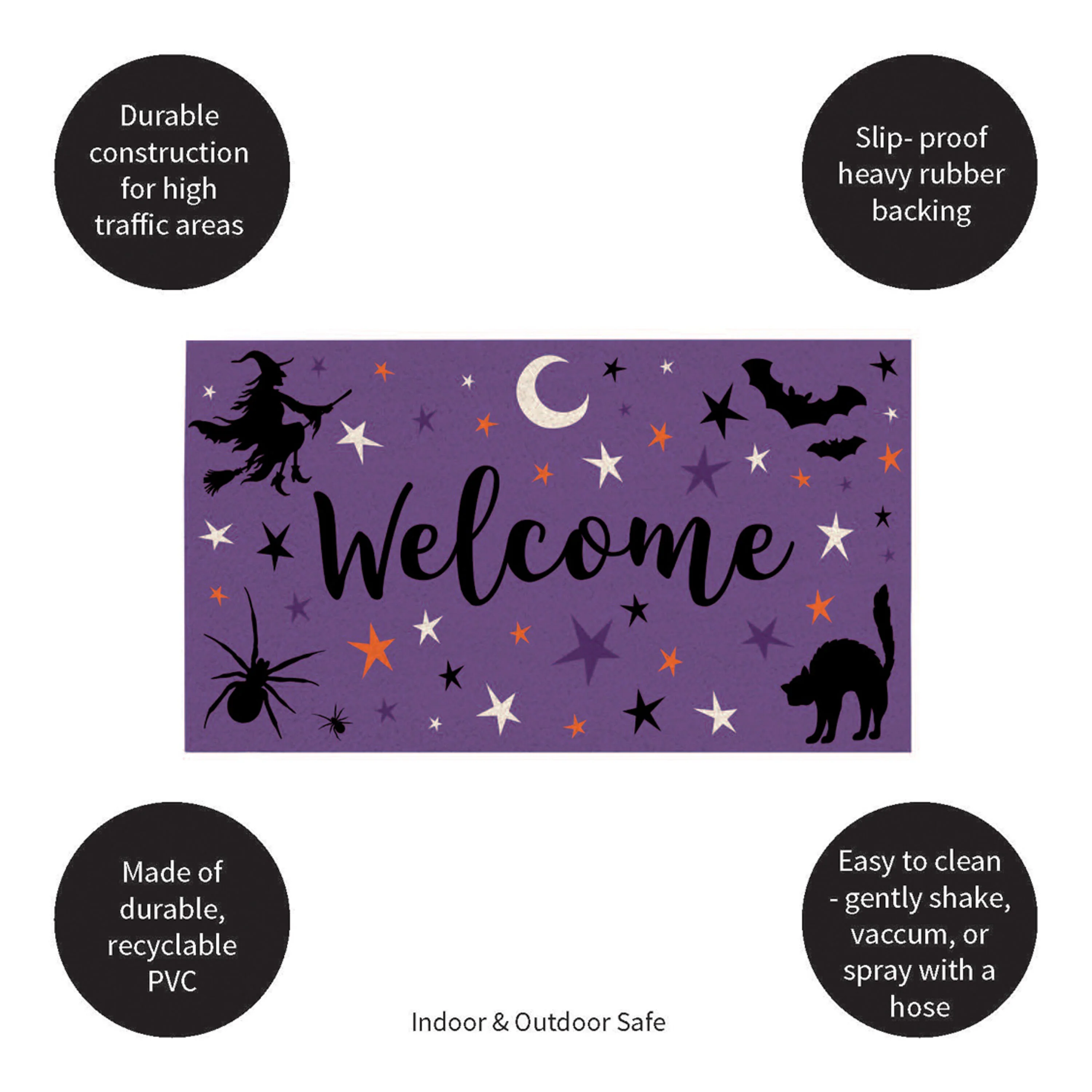 Spooky Welcome PVC Trapper Doormat, 28"x16" - Image 4