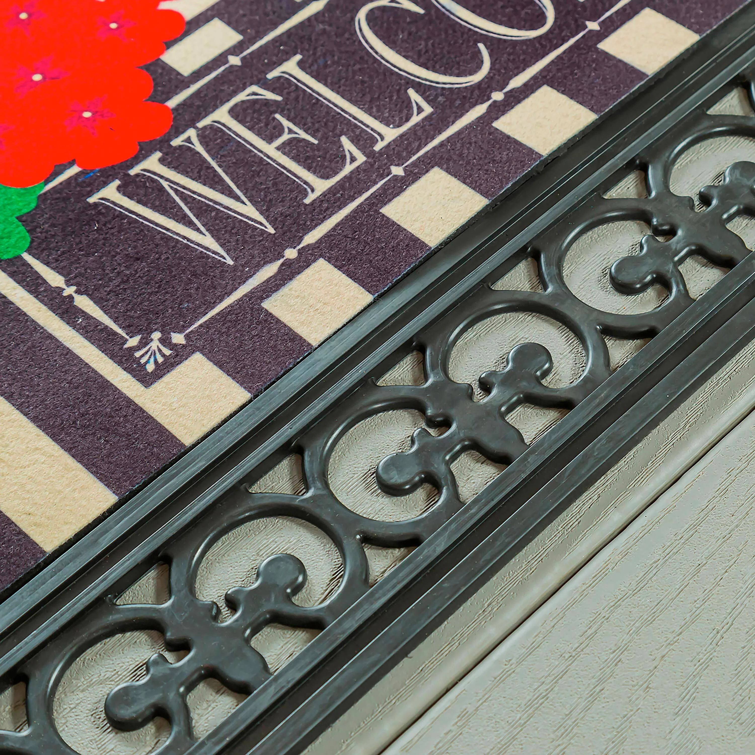 Indoor/Outdoor Fleur Scroll Sassafras Mat Tray - Image 3