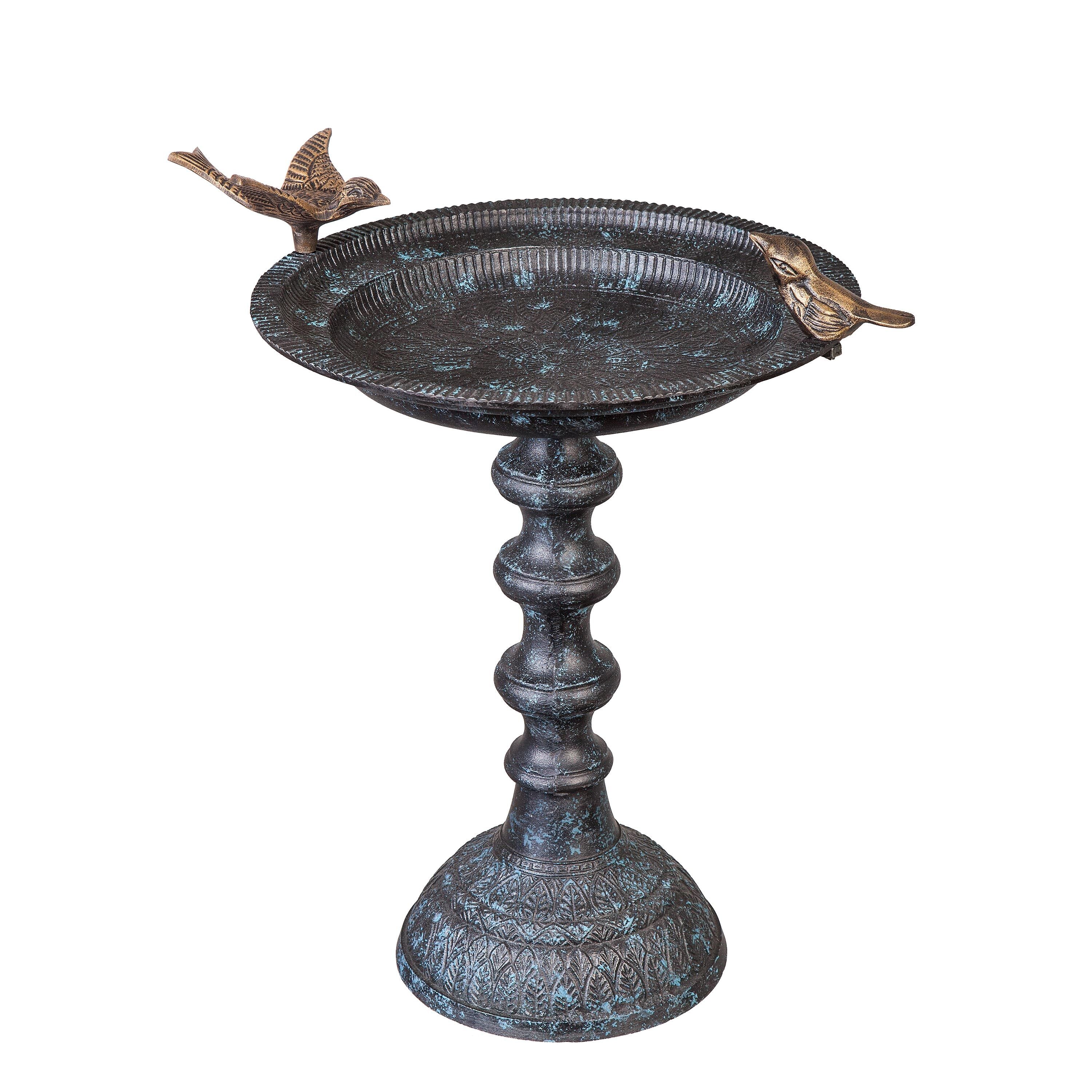 Sculpted Songbirds Metal Pedestal Birdbath - Image 4