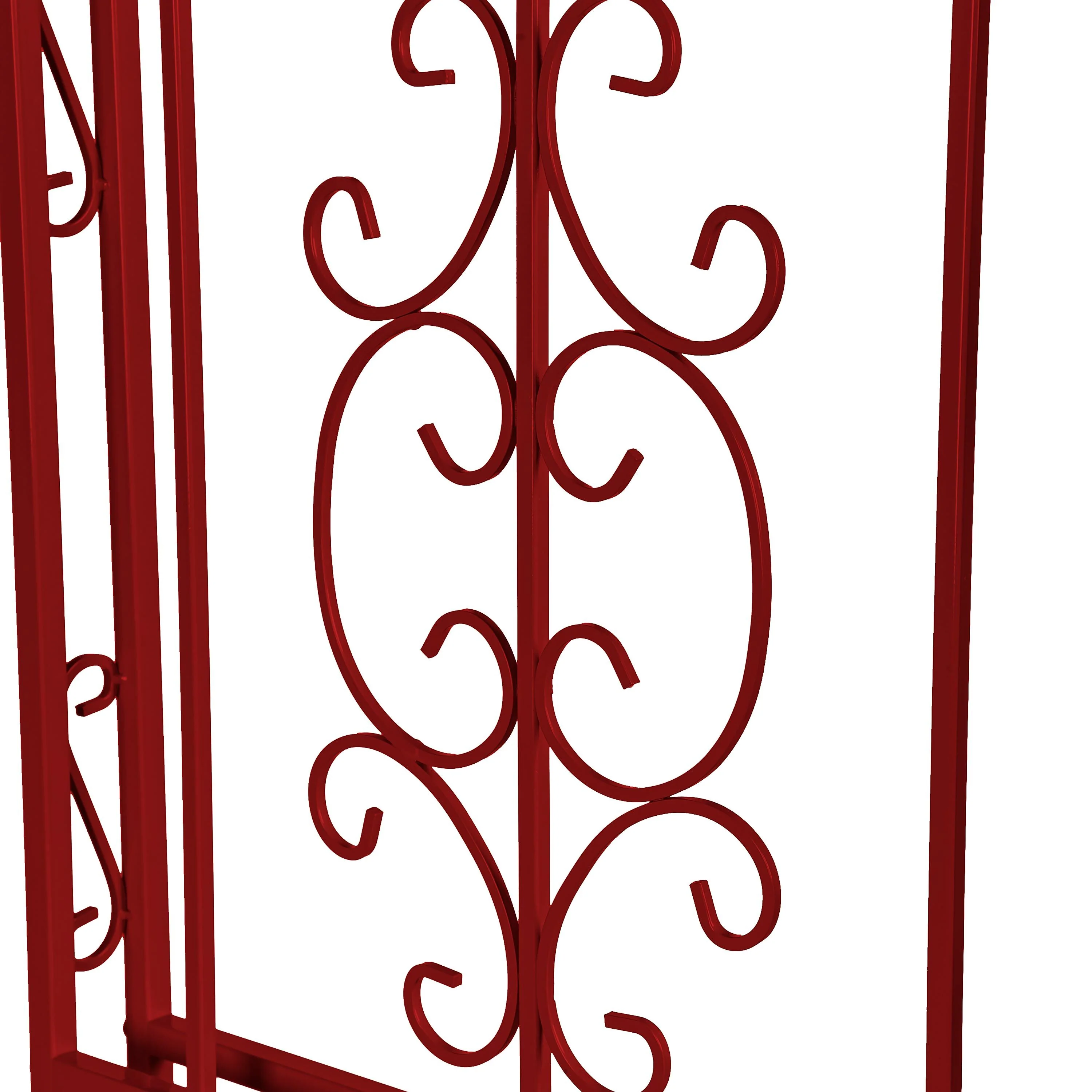 Colored Montebello Scrollwork Metal Garden Arbor, Americana Red - Image 3