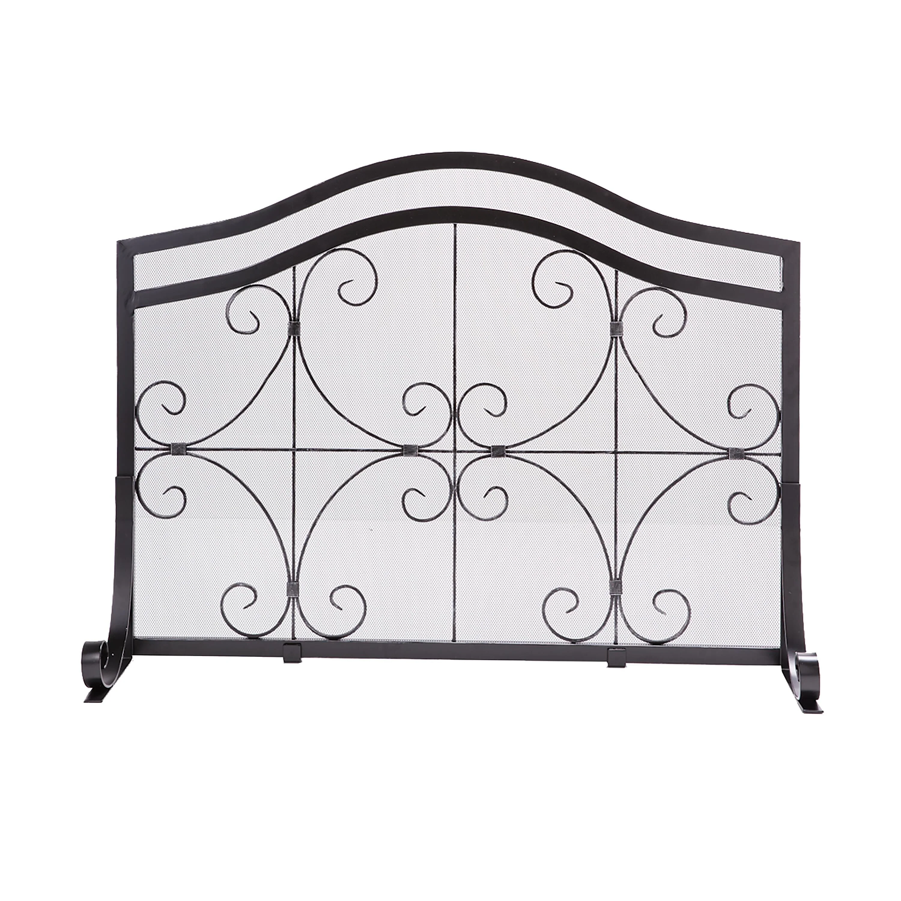 Small Crest Flat Guard Fireplace Screen - Image 3