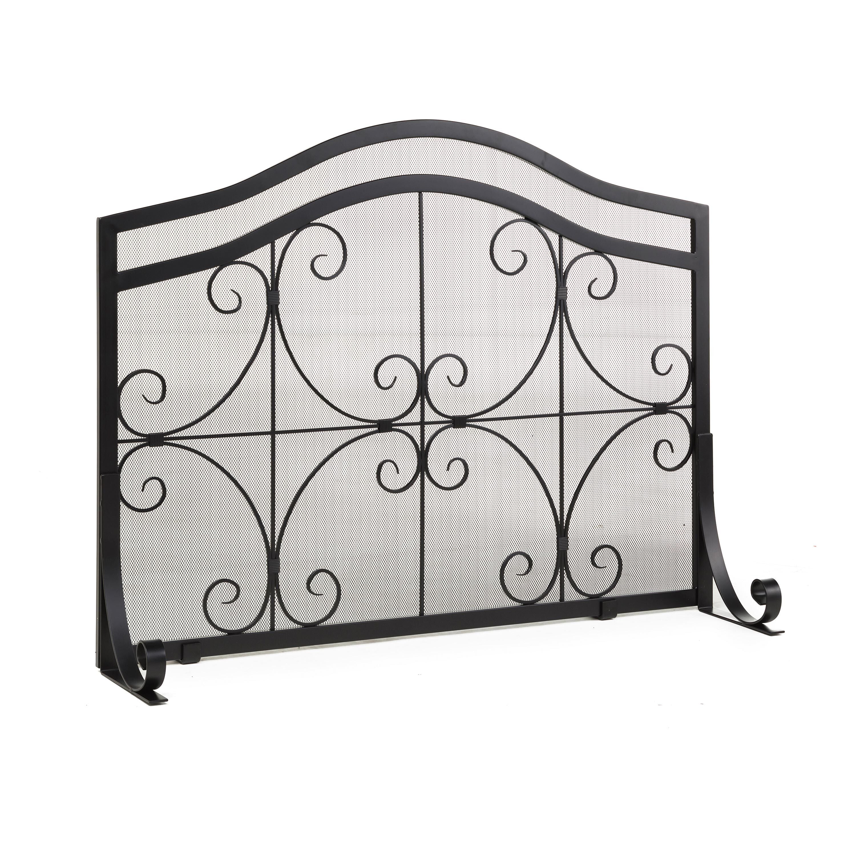 Small Crest Flat Guard Fireplace Screen - Image 5