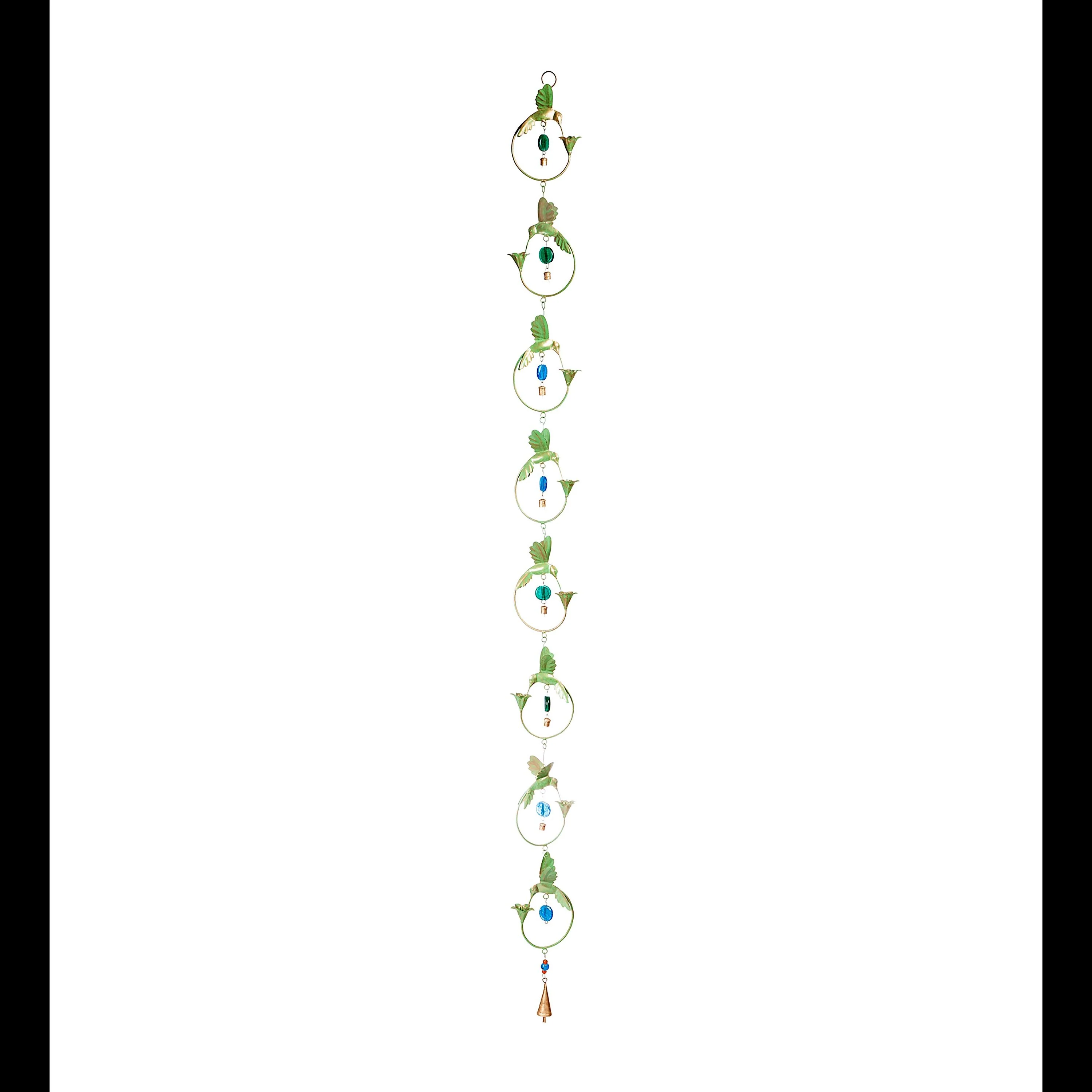70"H Hummingbird Circles with Bead Accents Rain Chain - Image 3