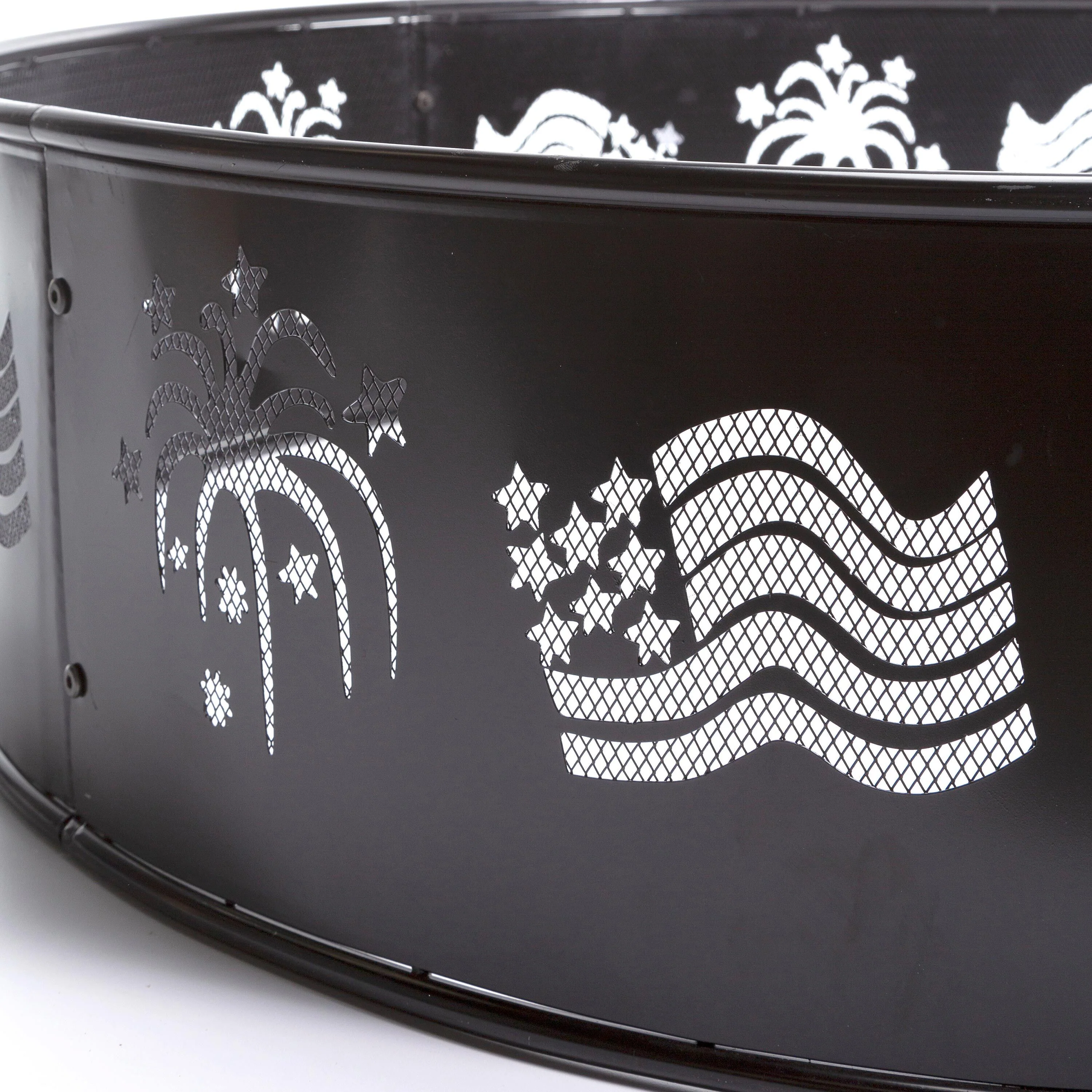 Flags and Fireworks Metal Fire Ring - Image 3