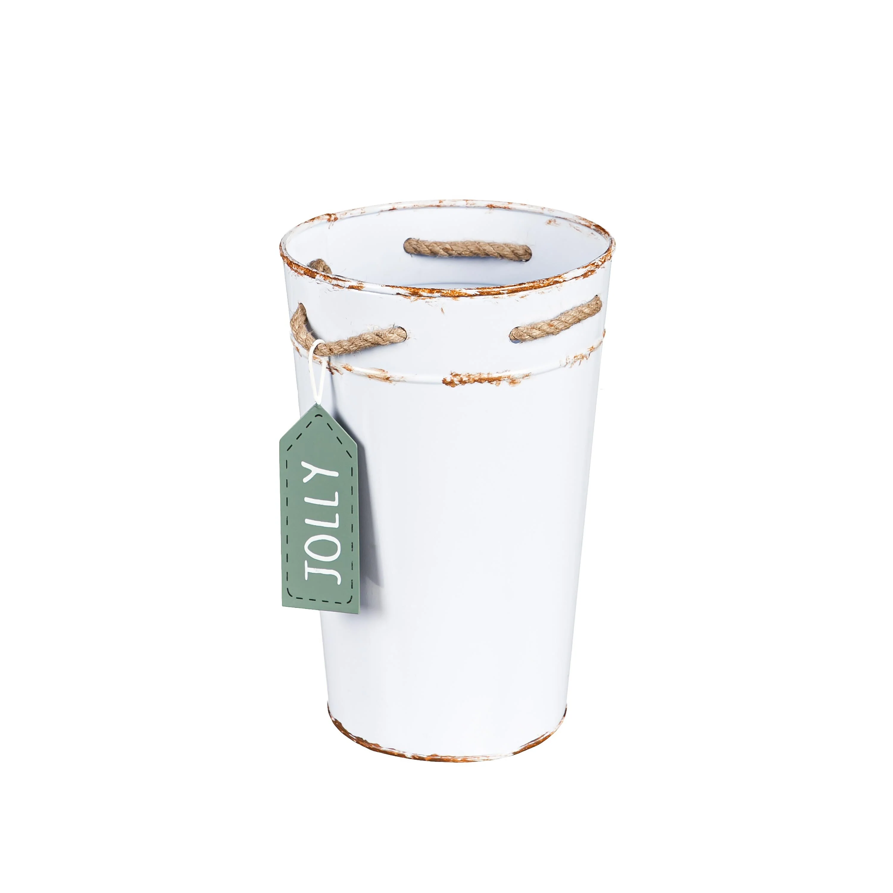 Holly Homestead Planter, French Bucket with Holiday Tag, Set of 3 - Image 5