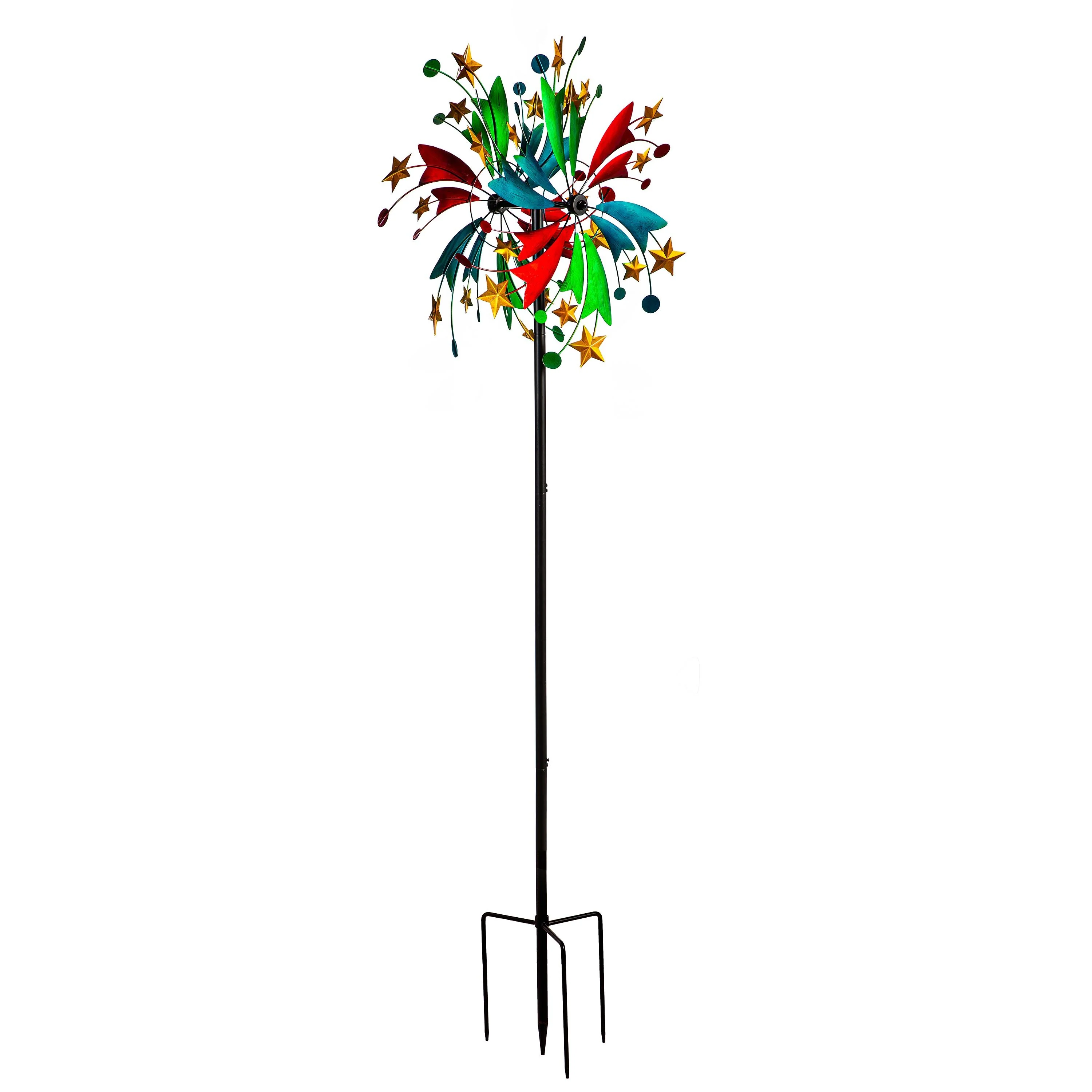 Multi-Colored Celestial Metal Wind Spinner, 75"H - Image 2
