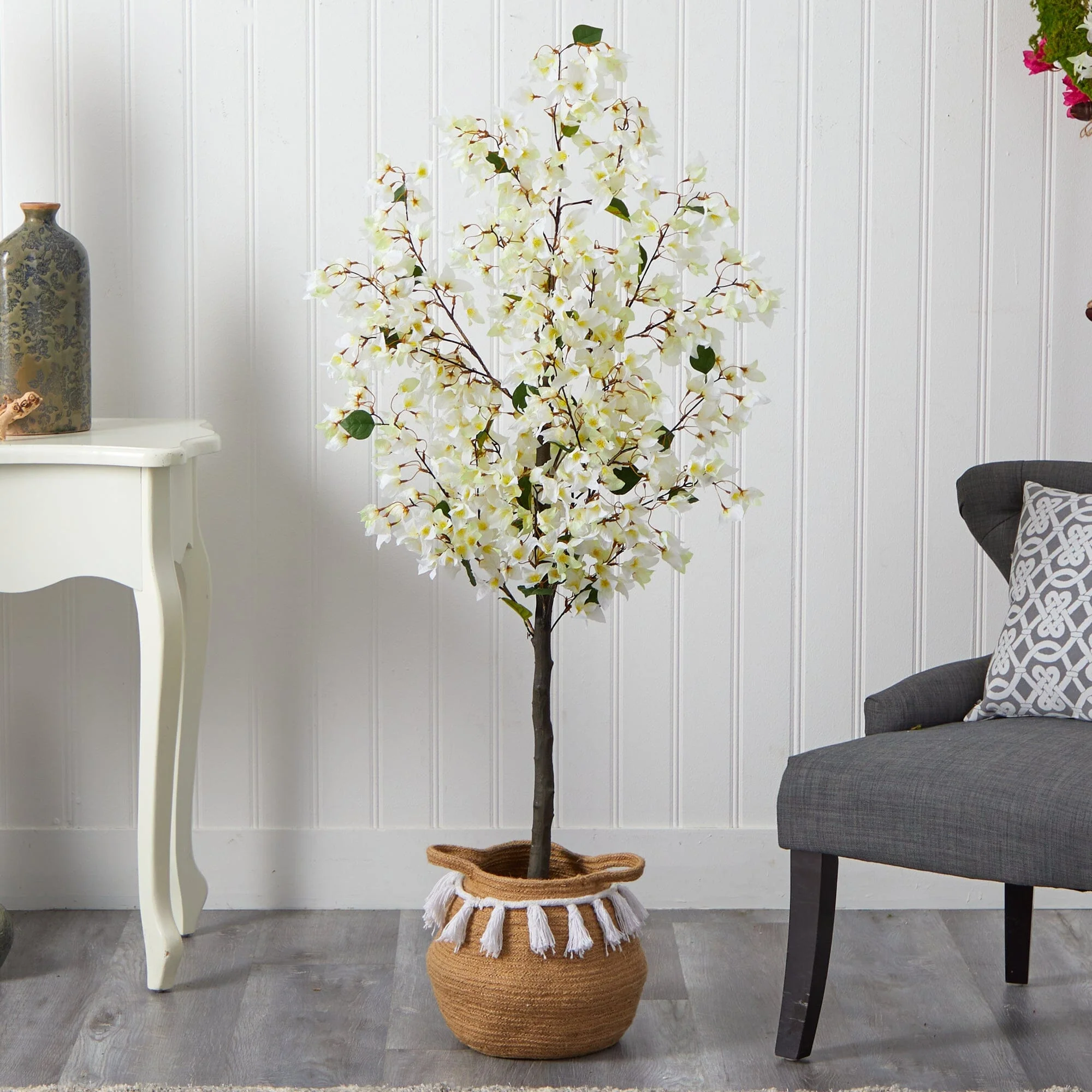 Bougainvillea Tree with Jute & Cotton Basket, 5’ - Image 10
