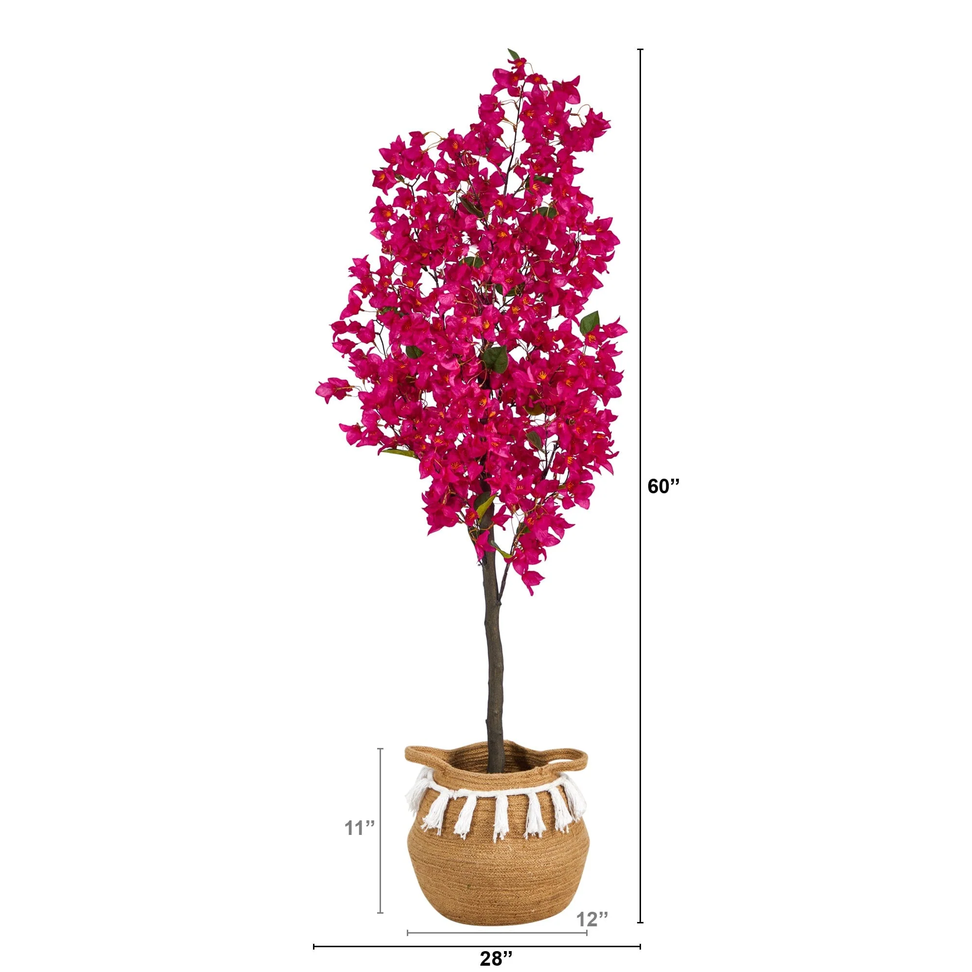 Bougainvillea Tree with Jute & Cotton Basket, 5’ - Image 5
