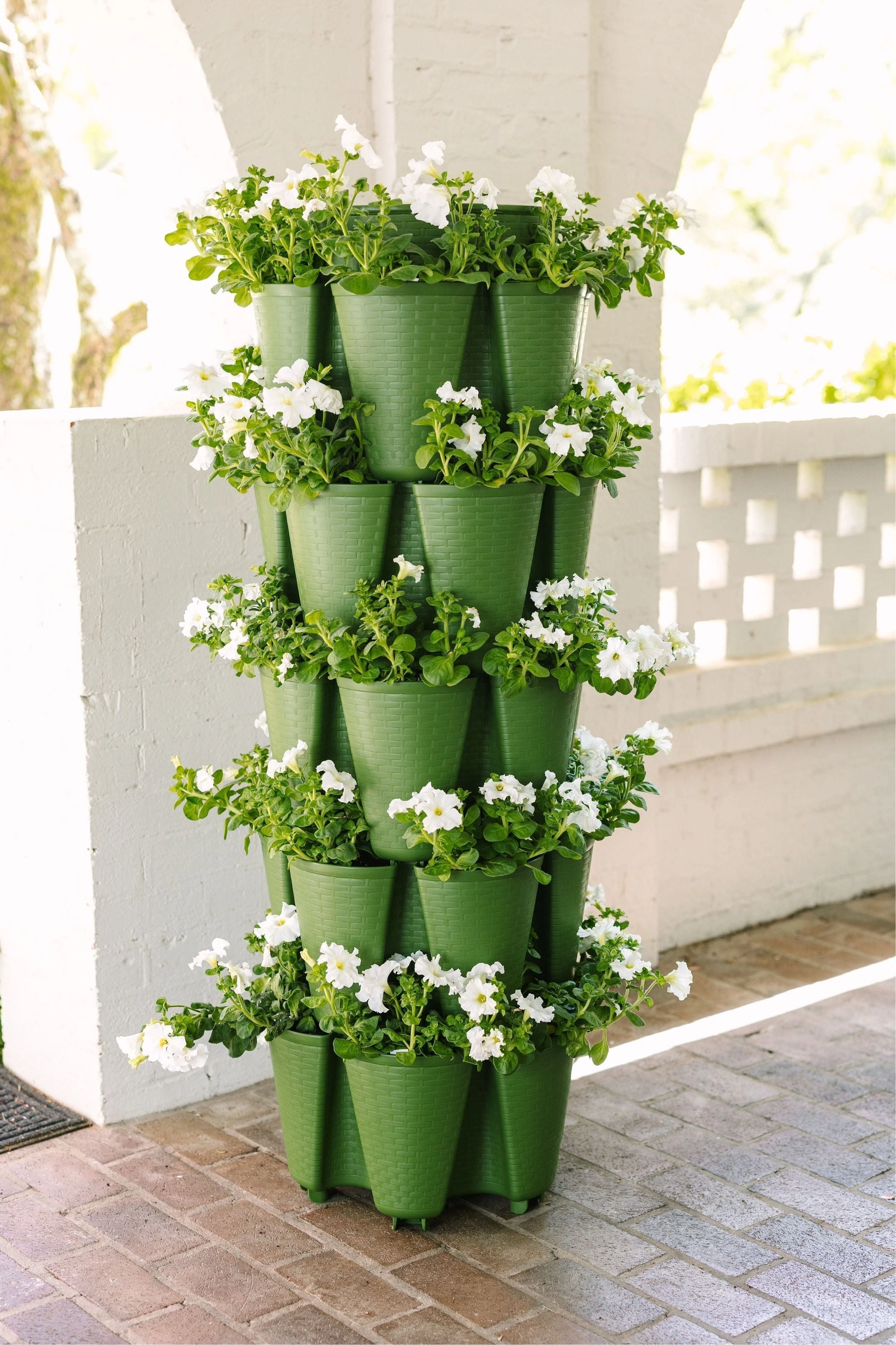 5 Tier GreenStalk Garden Original Vertical Planter - Basket Weave Texture - Image 11
