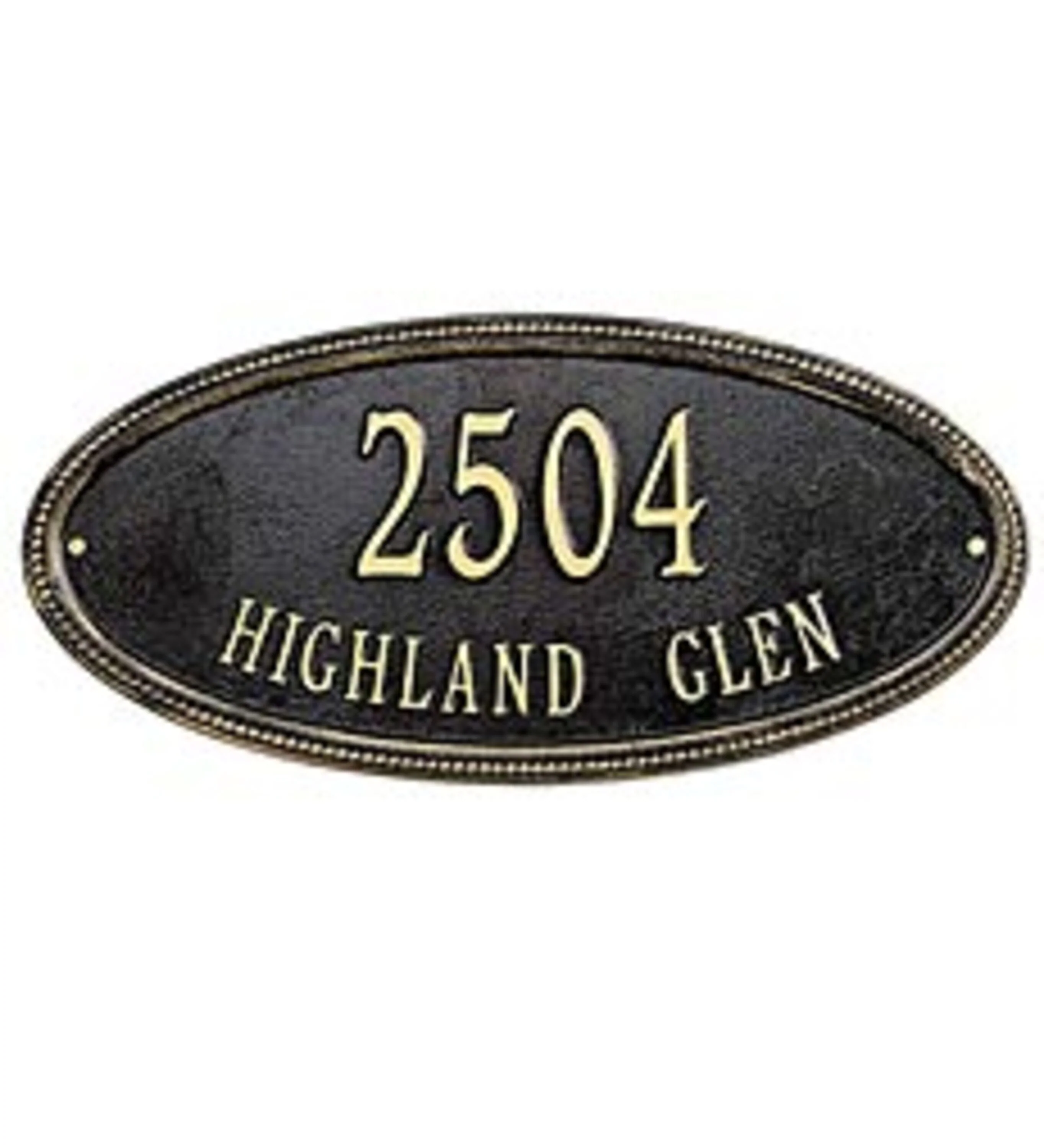 Beaded Oval Wall Personalized Address Plaque - Image 2