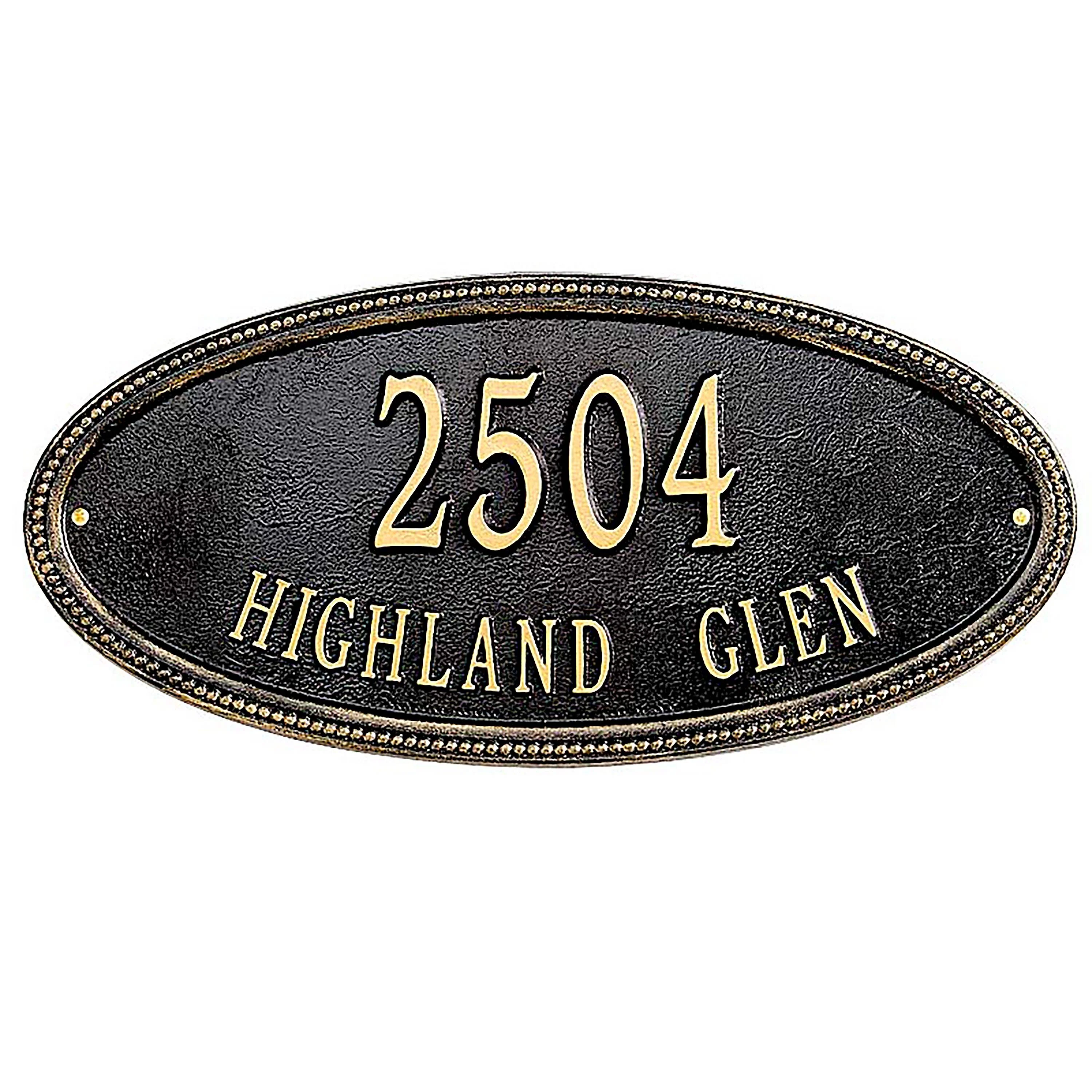 Beaded Oval Lawn Personalized Address Plaque - Image 7