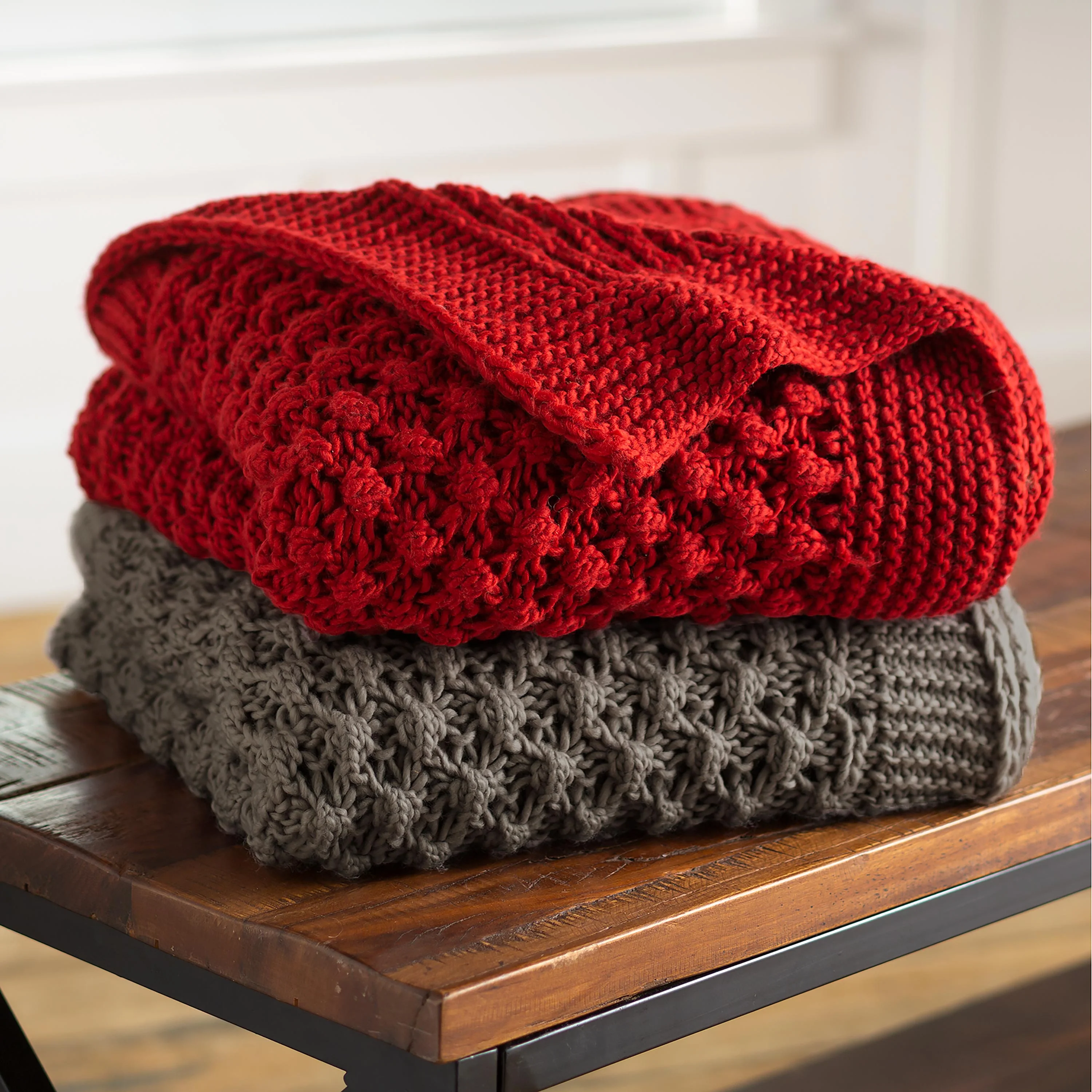 Lightweight Knitted Cozy Acrylic Throw