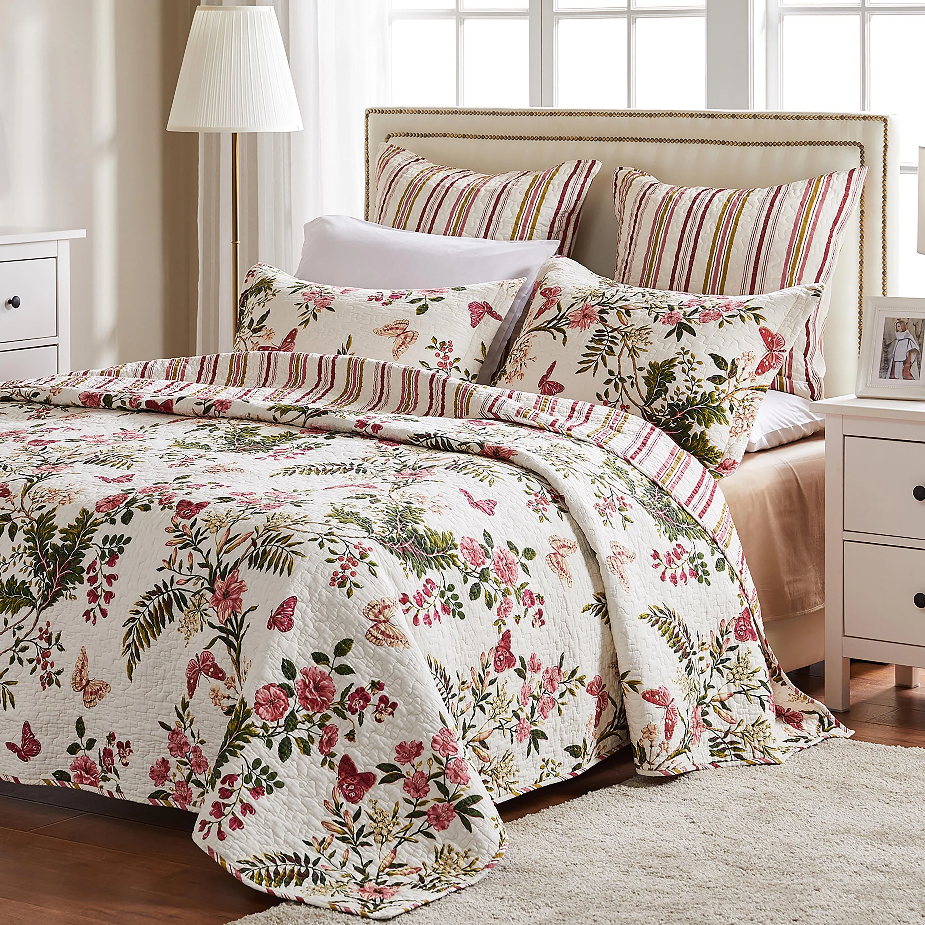 Wild Bouquet Cotton Quilted Bedding Set, King