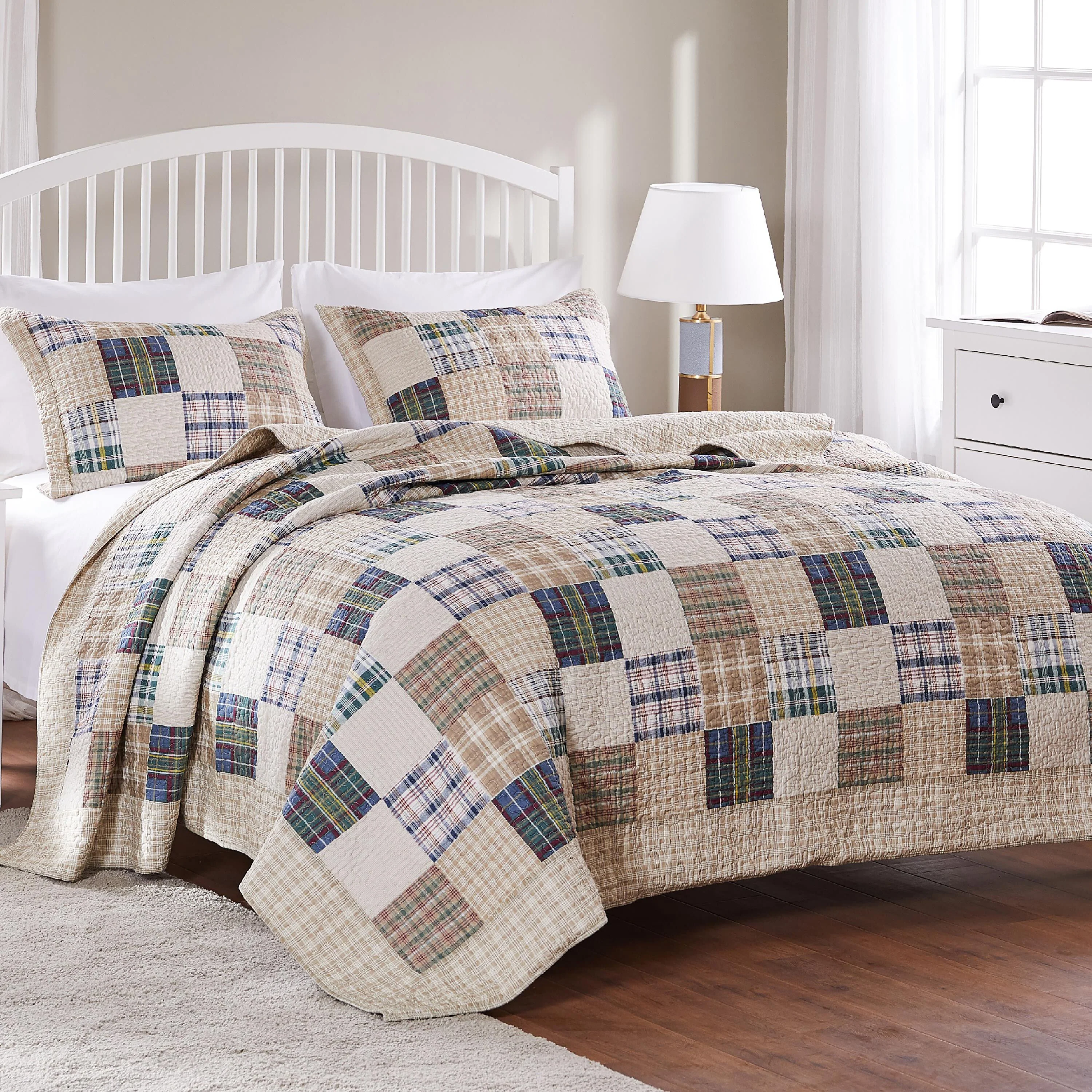 Sarah Cotton Quilted Reversible Bedding Set, King