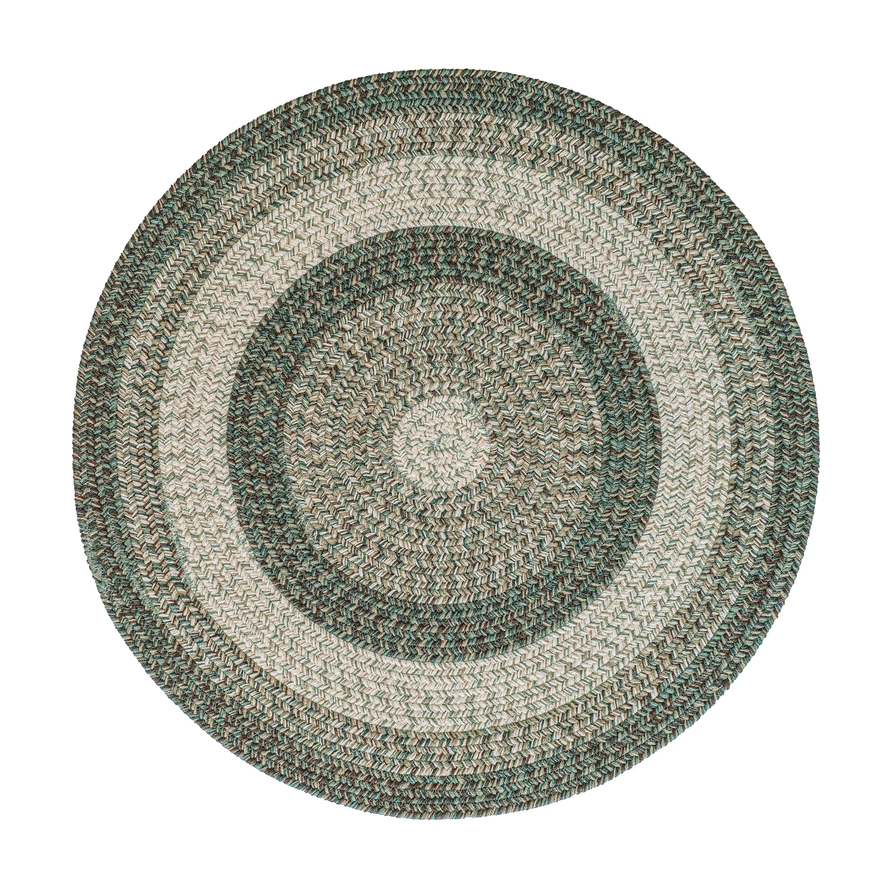 Indoor/Outdoor Oval Woodridge Braided Polypropylene Rug, 7'6" Round - Image 3