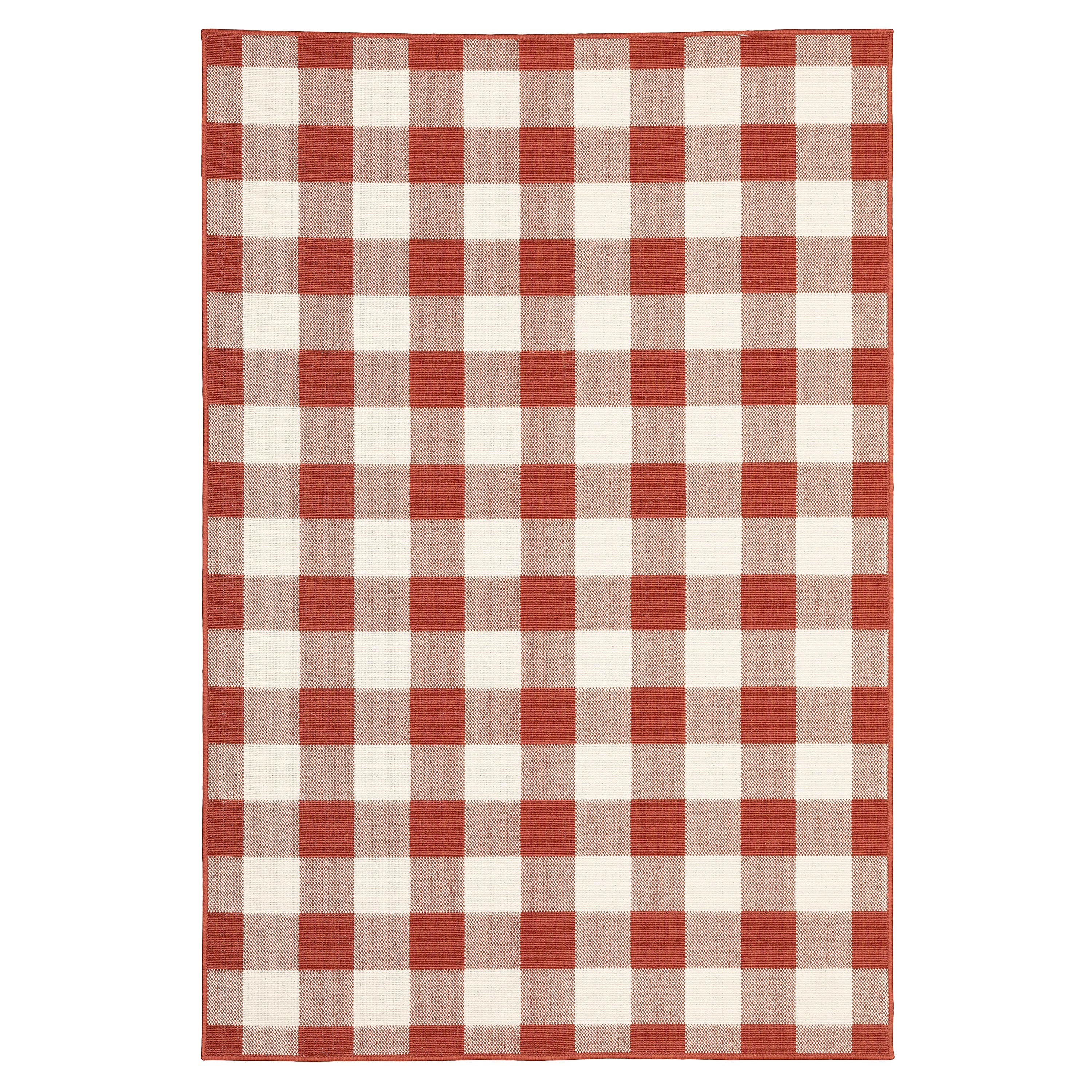 Buffalo Plaid Indoor and Outdoor Polypropylene Rug, 3'7" x 5'6" - Image 5