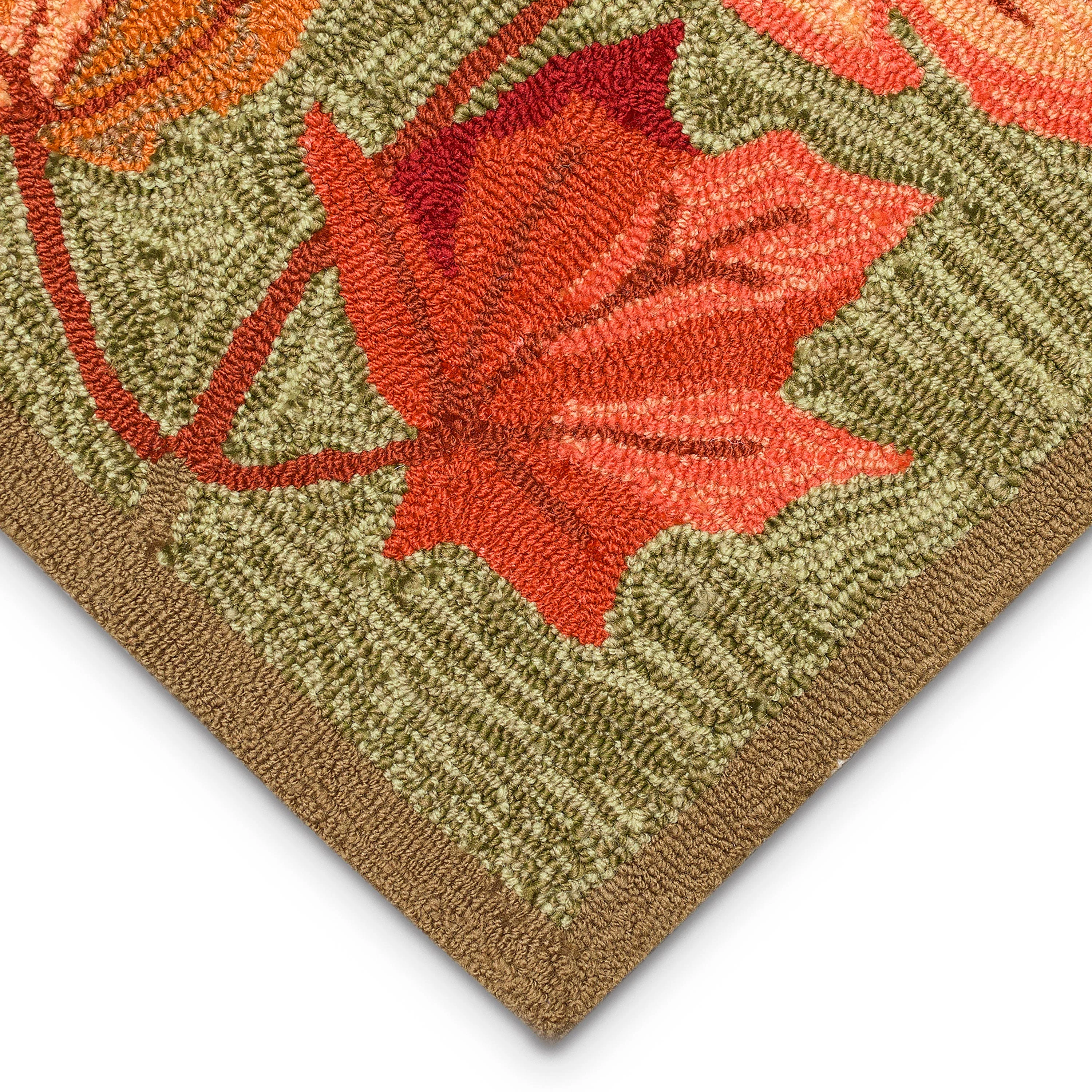Indoor/Outdoor Falling Leaves Border Rug, 5' x 7'6" - Image 5