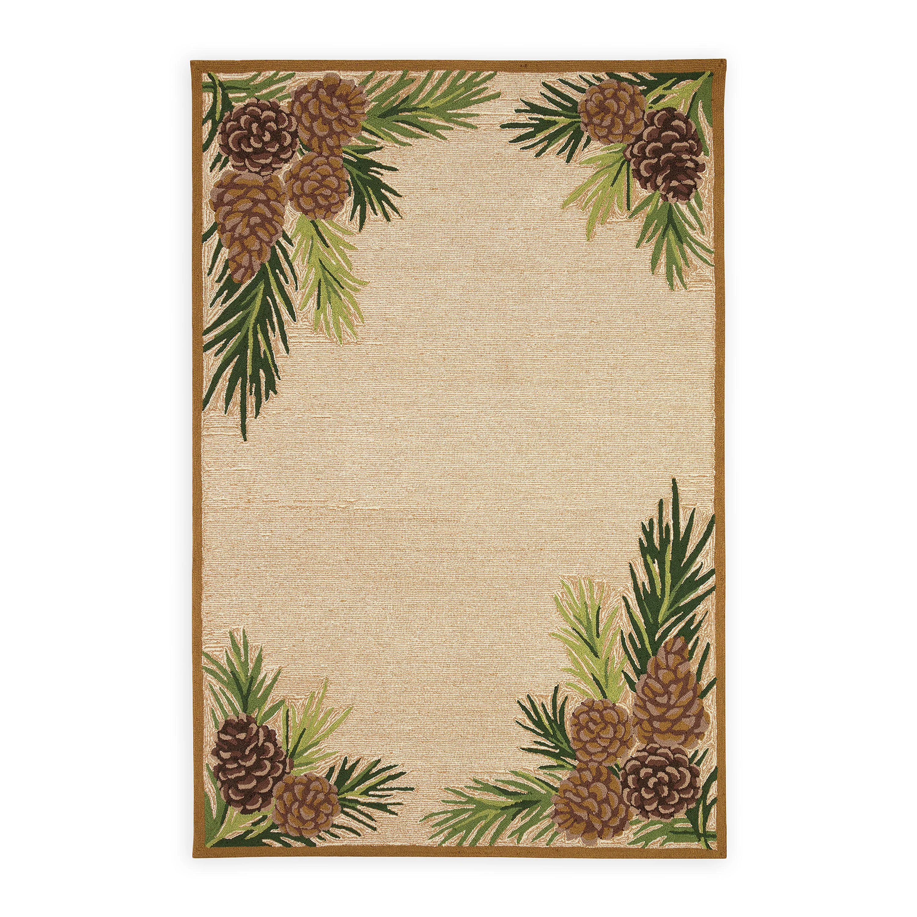 Indoor/Outdoor Forest Lake Border Rug, 42" x 66" - Image 5