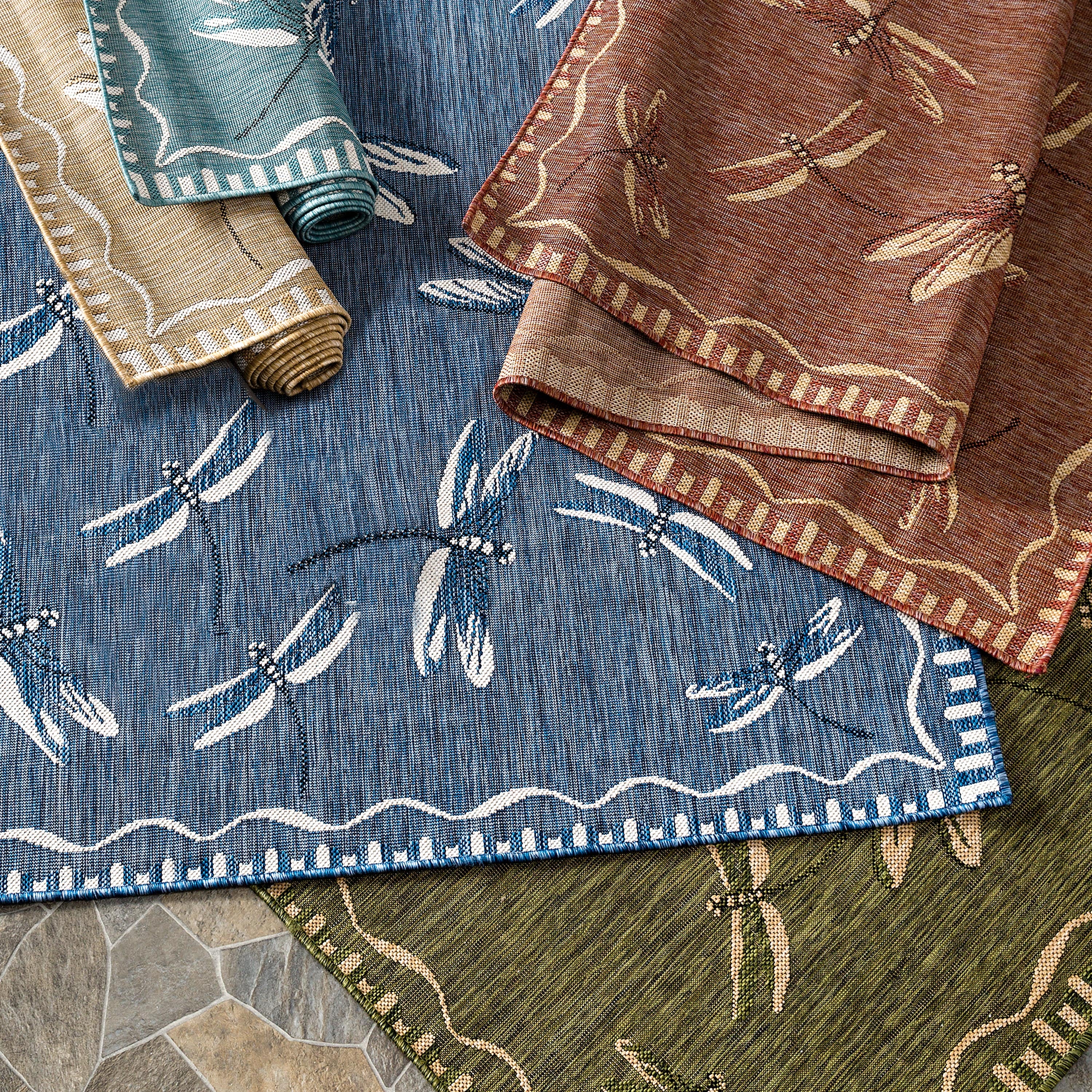Indoor/Outdoor Dragonfly Rug, 3'3" x 4'11" - Image 5