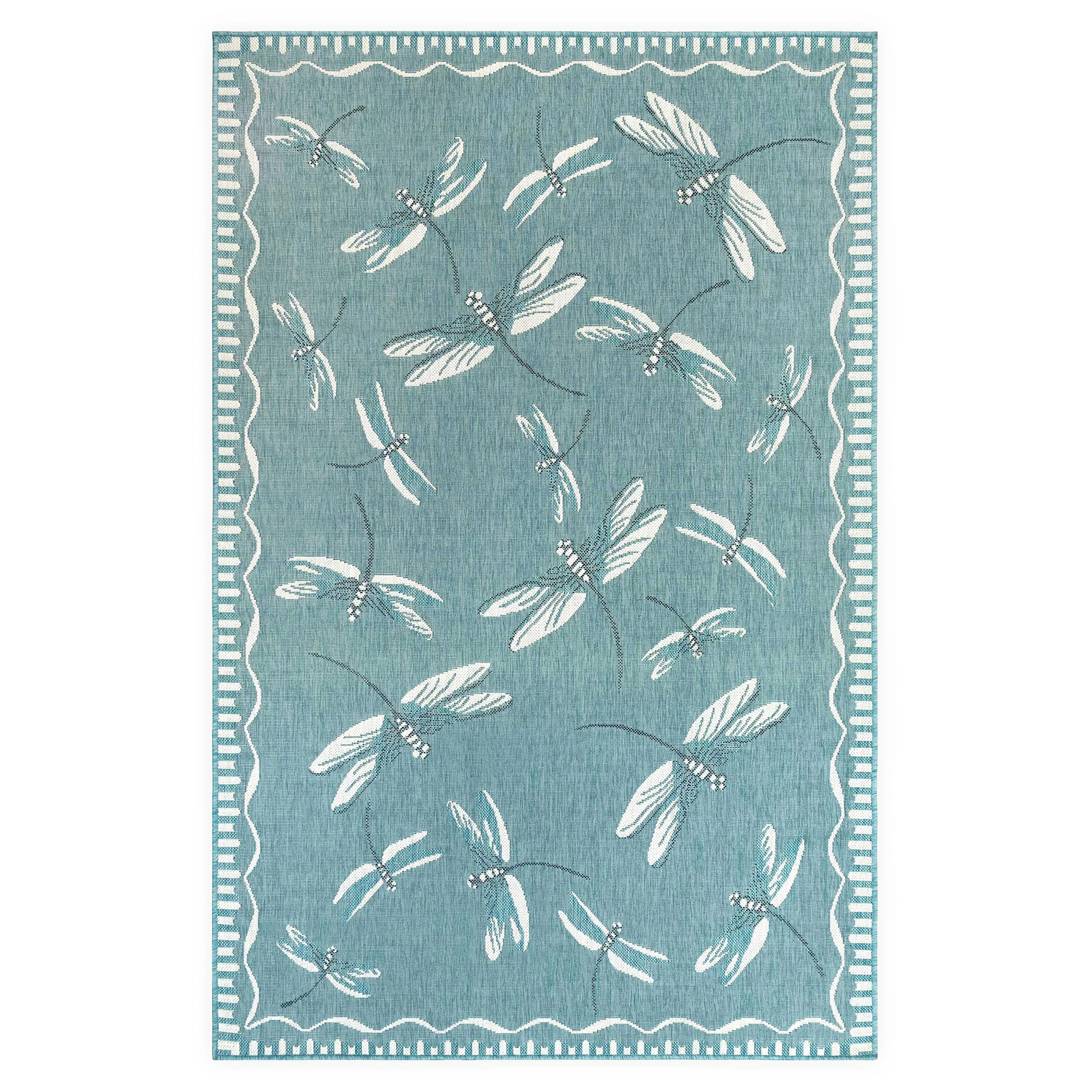Indoor/Outdoor Dragonfly Rug, 4'10" x 7'6" - Image 5