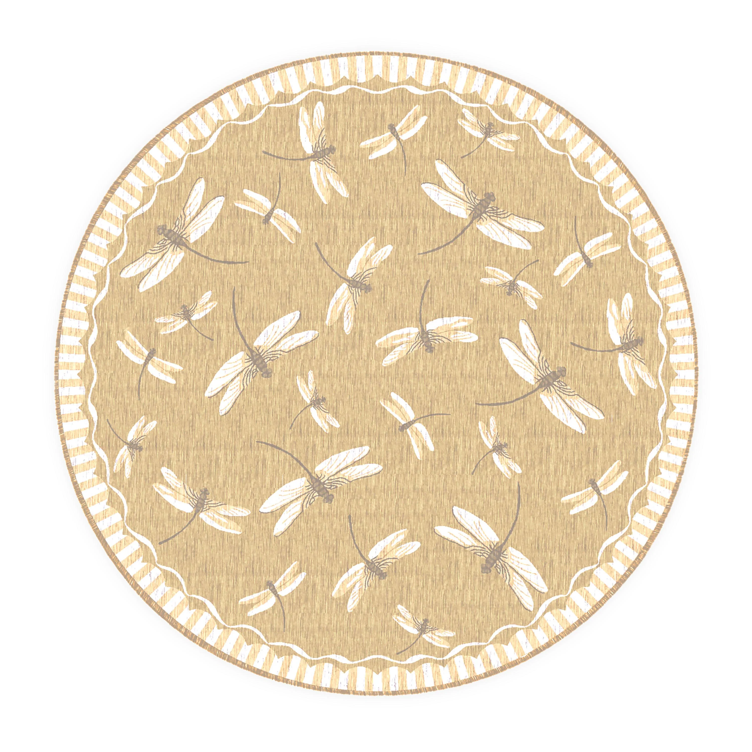 Indoor/Outdoor Dragonfly Rug, 7'10" Round - Image 4