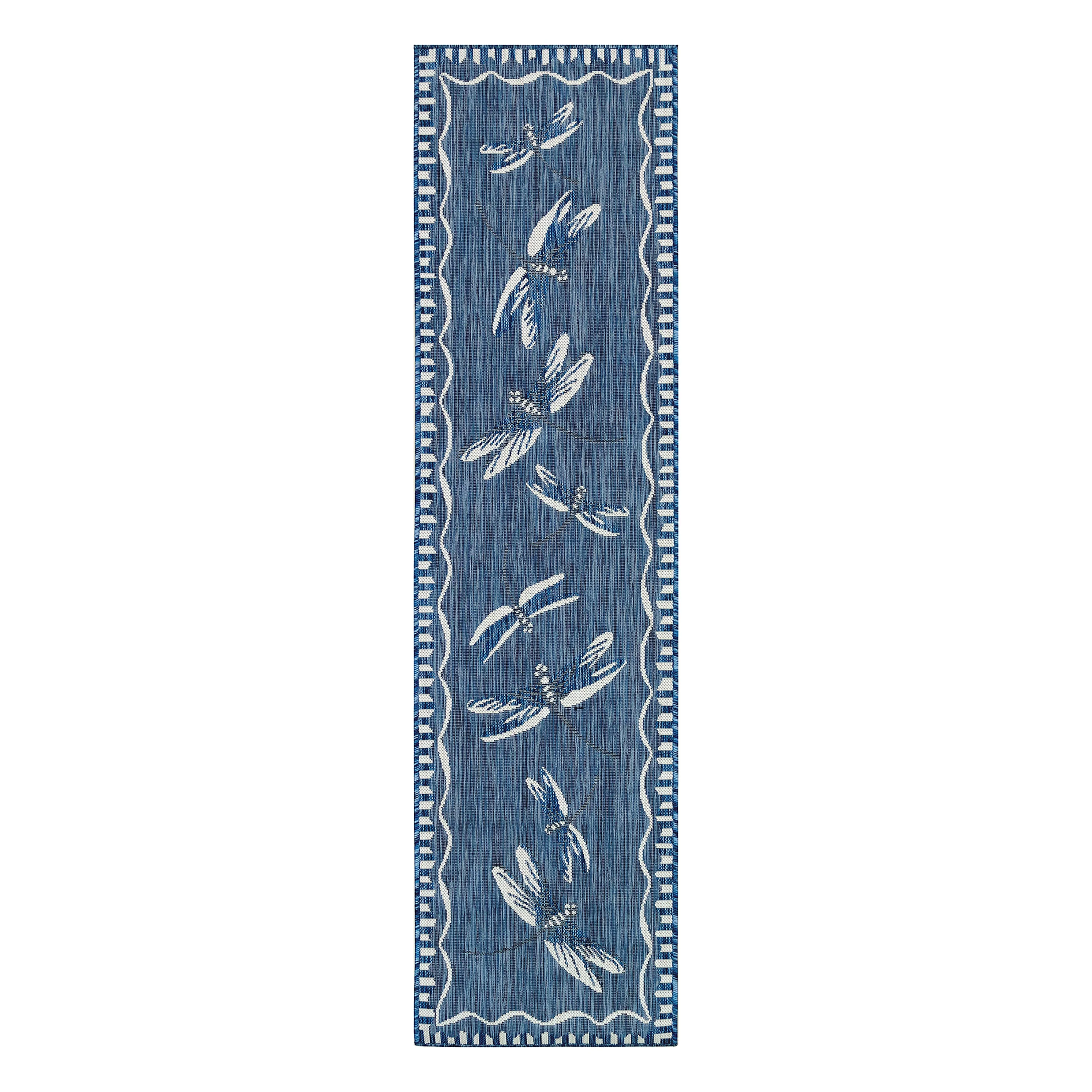 Indoor/Outdoor Dragonfly Rug, 23" x 7'6" - Image 3