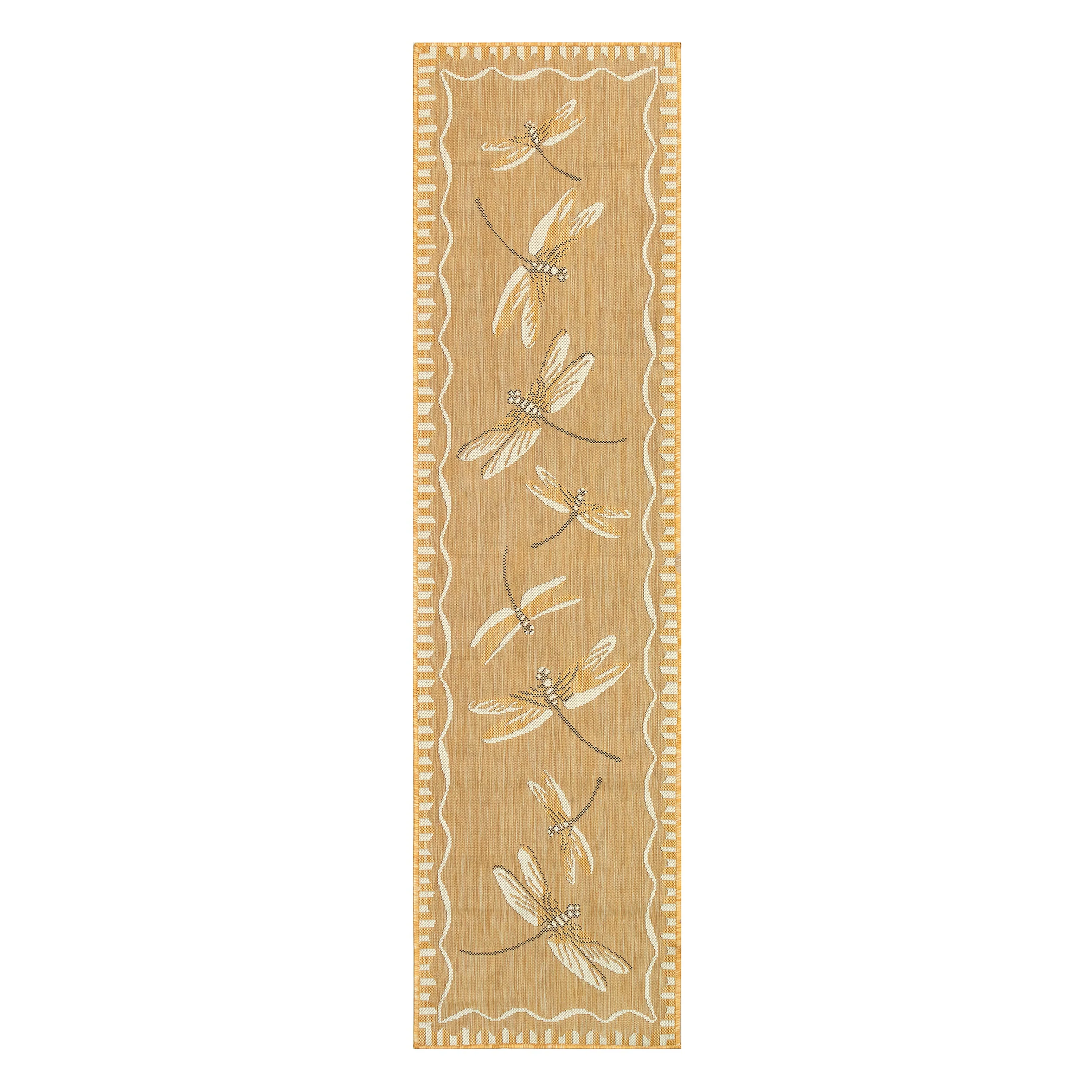 Indoor/Outdoor Dragonfly Rug, 23" x 7'6" - Image 4
