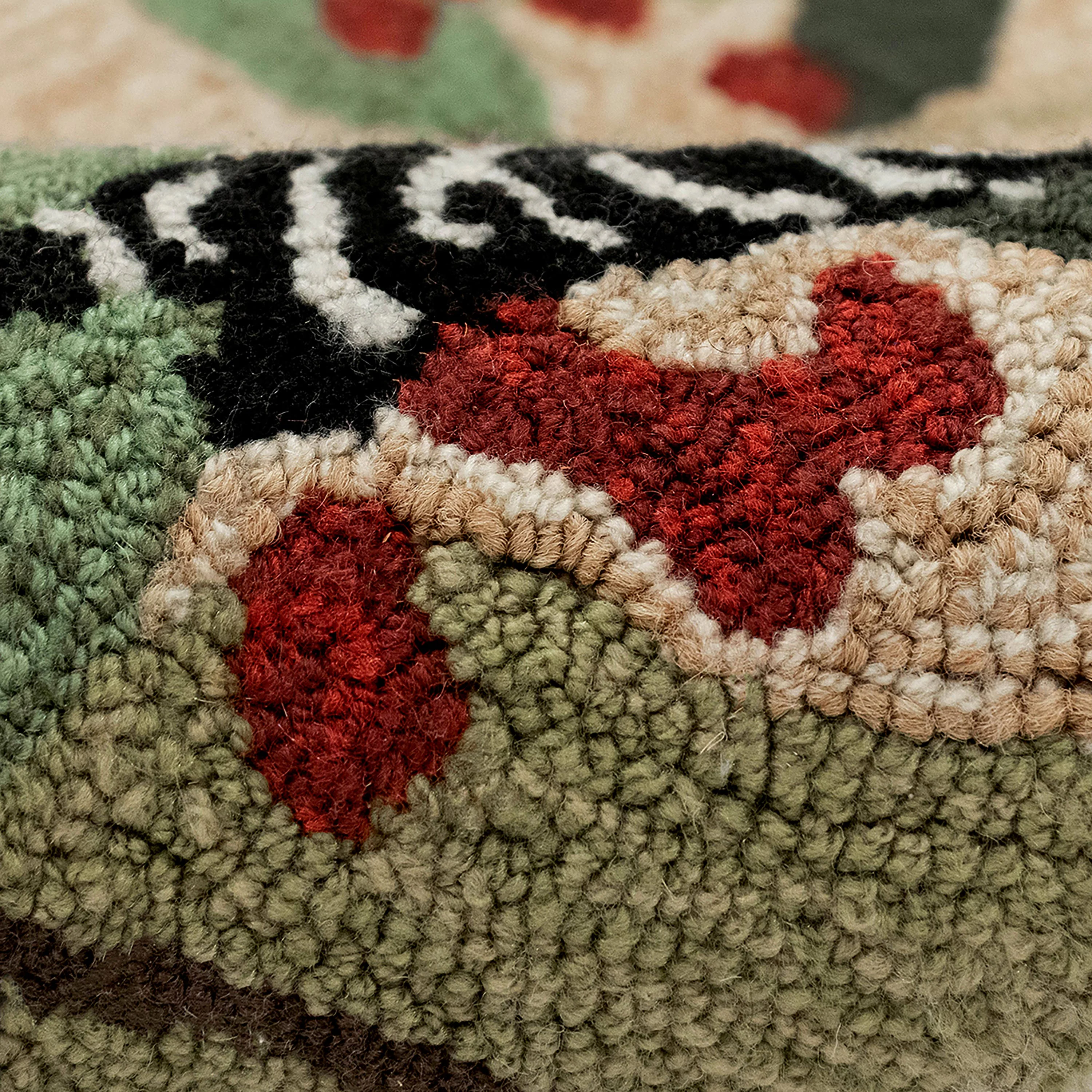 Indoor/Outdoor Synthetic Blend Birds Border Runner, 24" x 60" - Image 3
