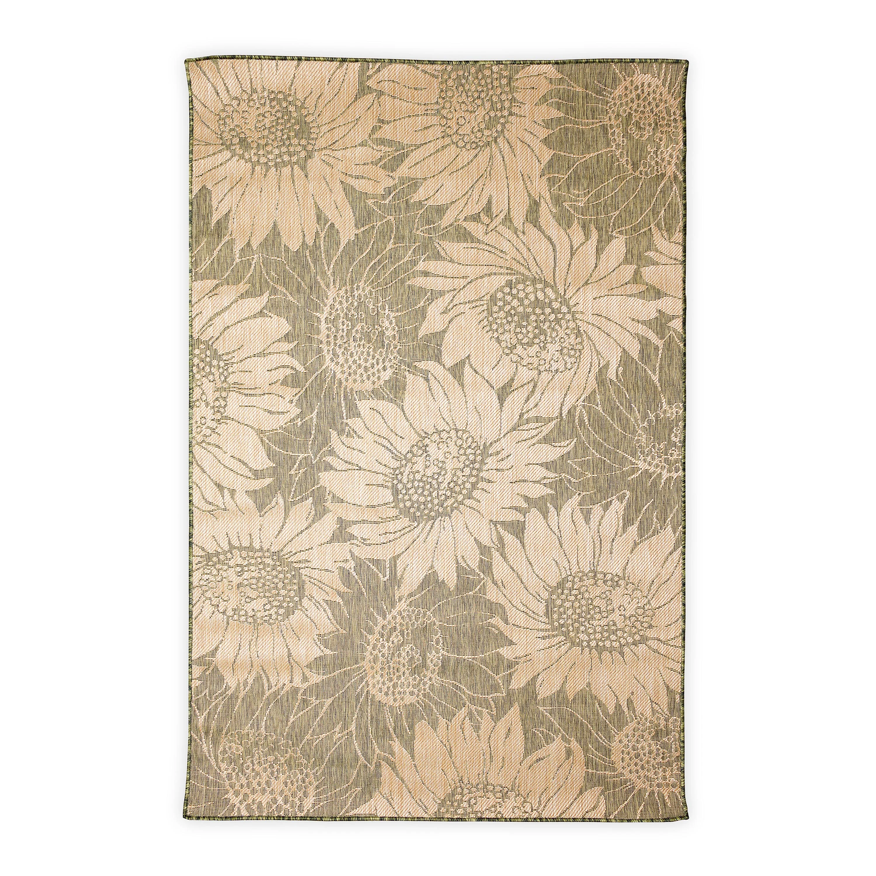 Indoor/Outdoor Sunflower Rug, 6'6" x 9'