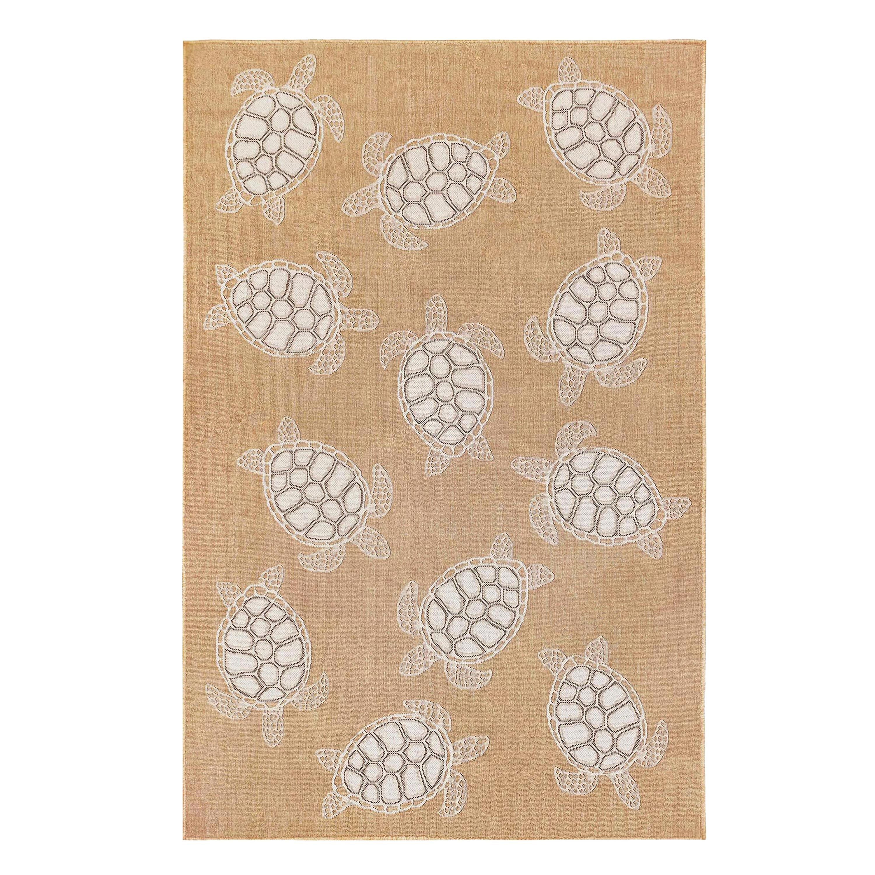 Indoor/Outdoor Textured Sea Turtles Polypropylene Rug, 6'6" x 9'4" - Image 3