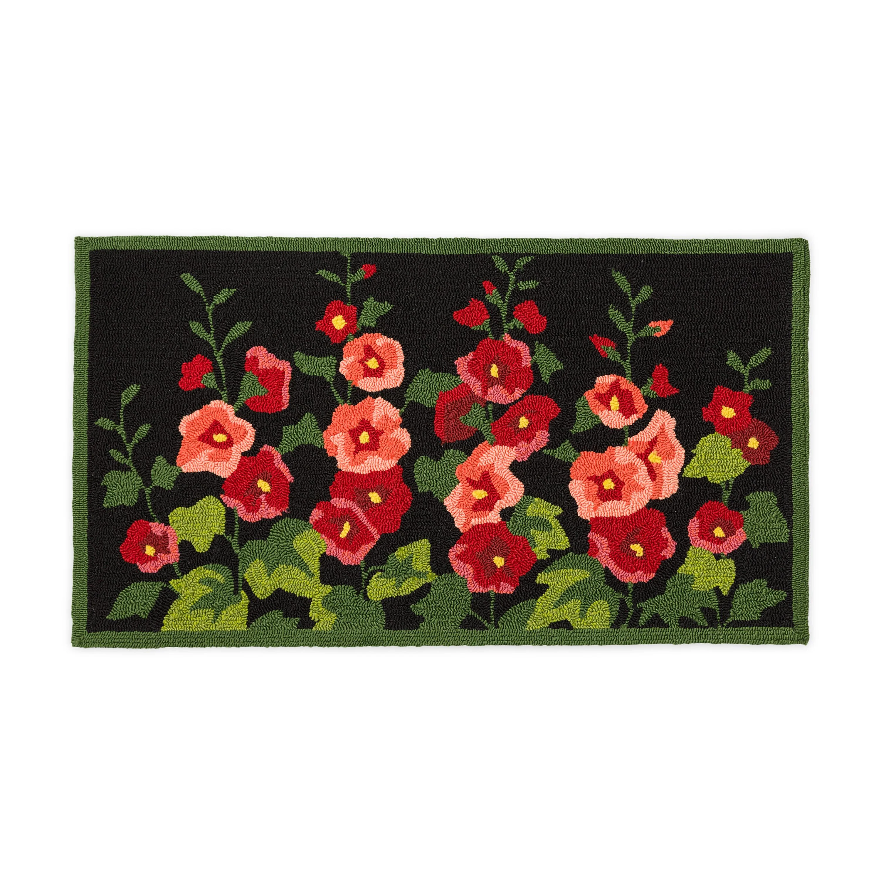 Indoor/Outdoor Hollyhock Hooked Accent Rug - Image 3